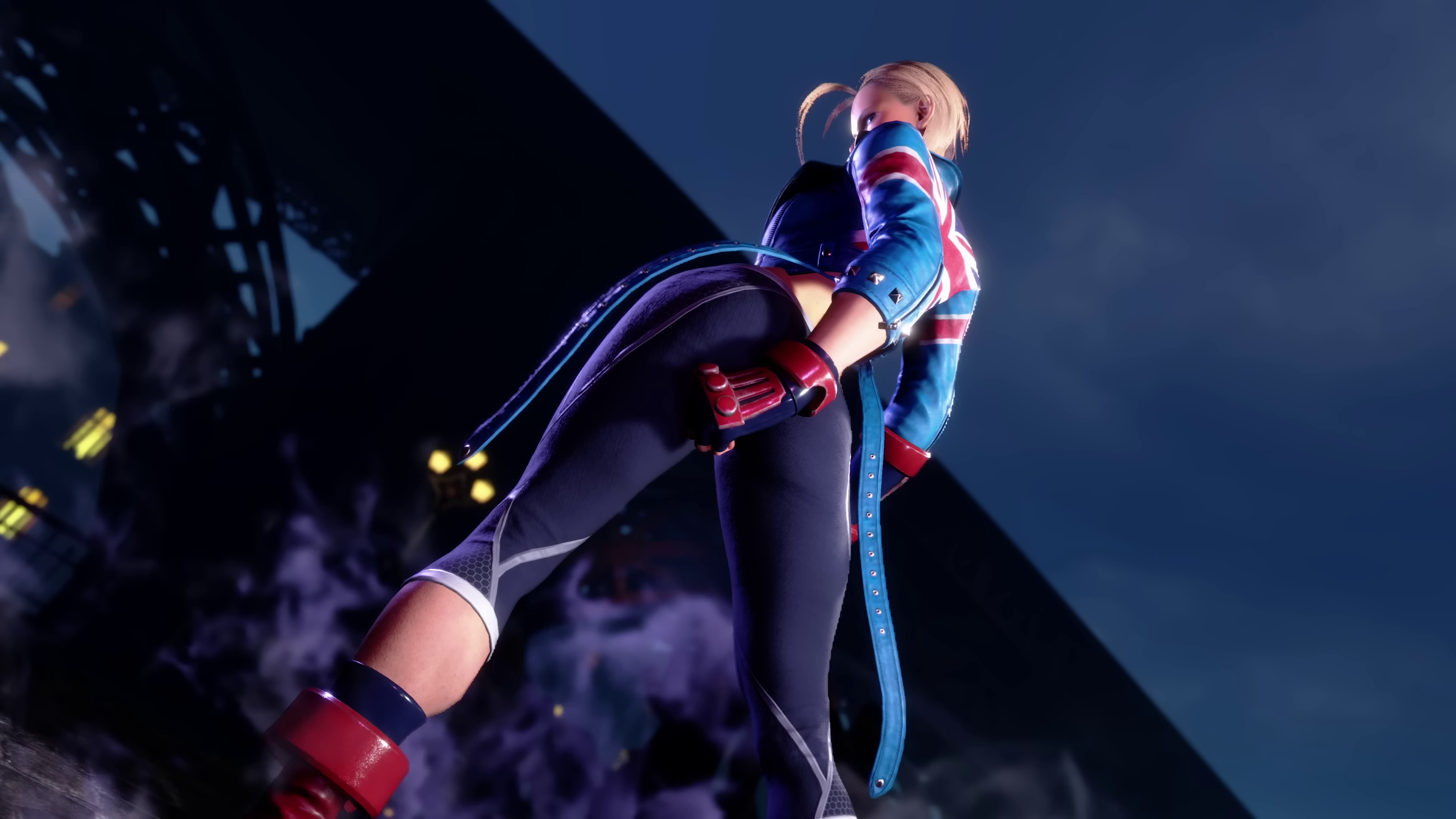 Cammy White from Street Fighter VI in a low-angle shot HD Wallpaper