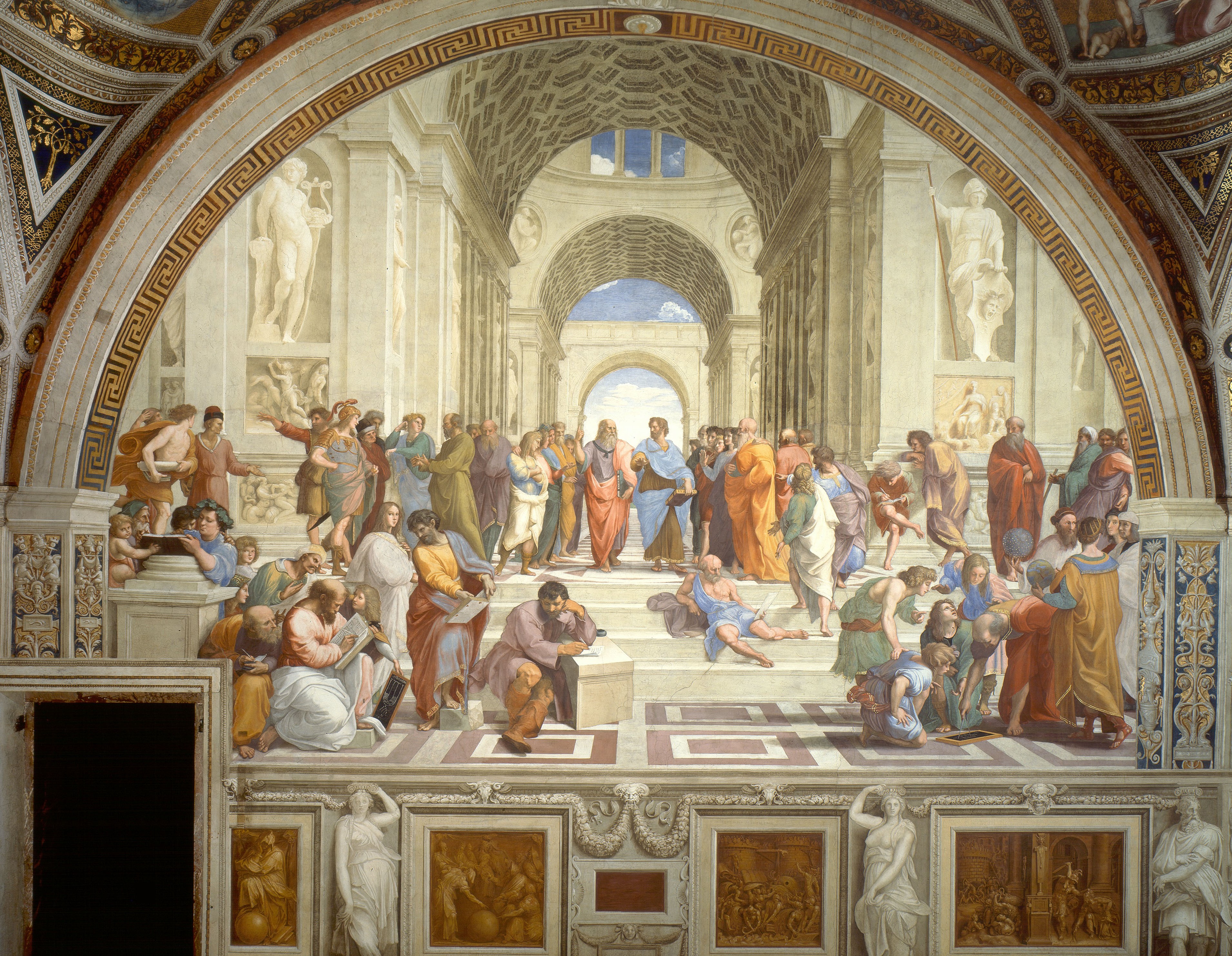 The School of Athens by Raffaello Sanzio da Urbino HD Wallpaper
