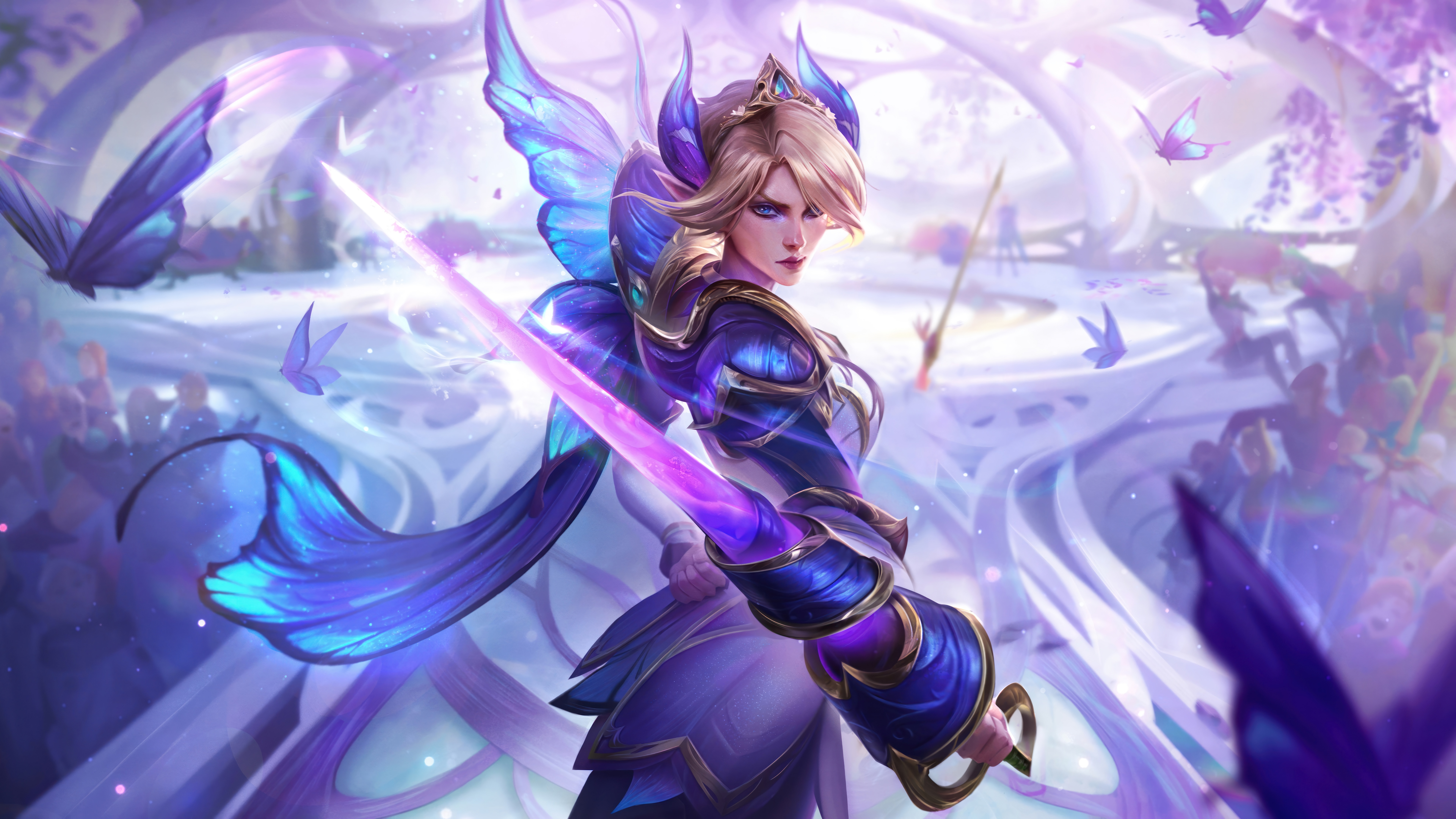 4K Fiora from League of Legends with Butterfly Wings HD Wallpaper