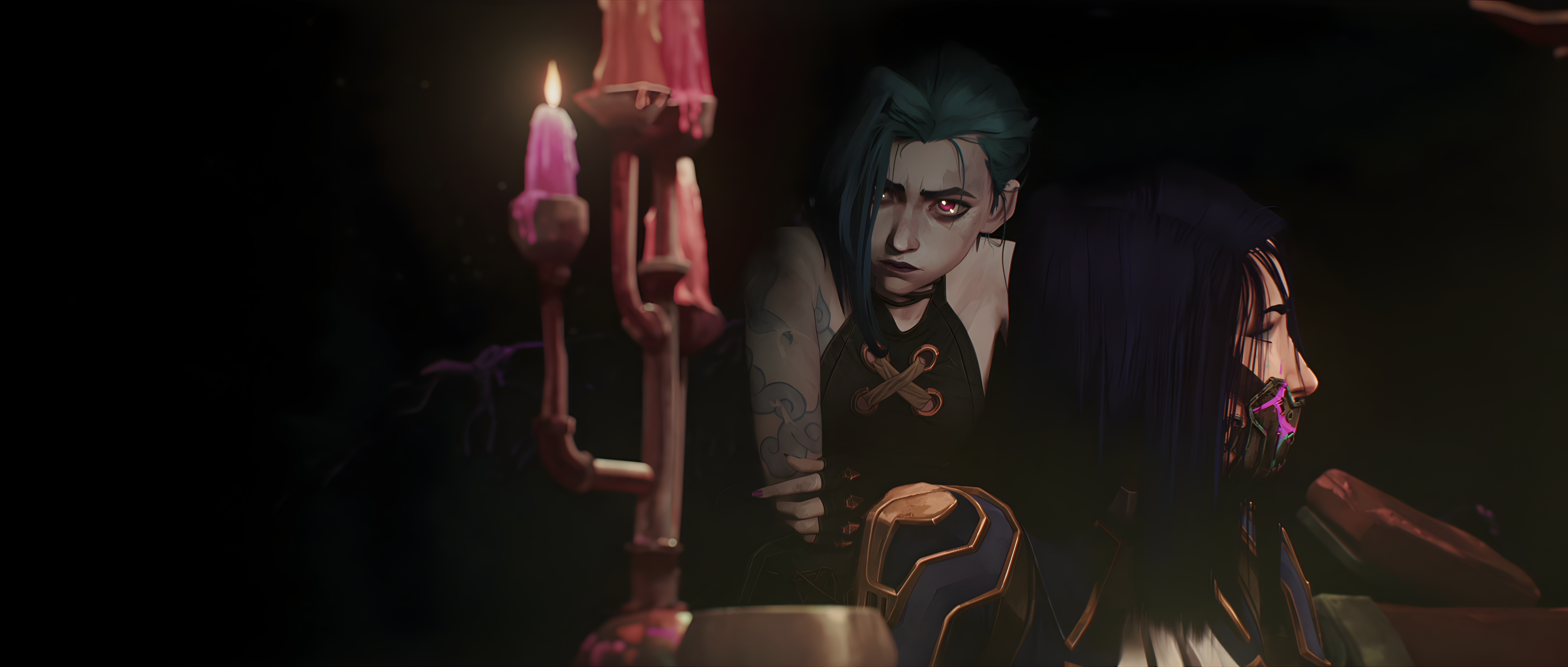 Arcane: Jinx and Caitlyn by candlelight HD Wallpaper