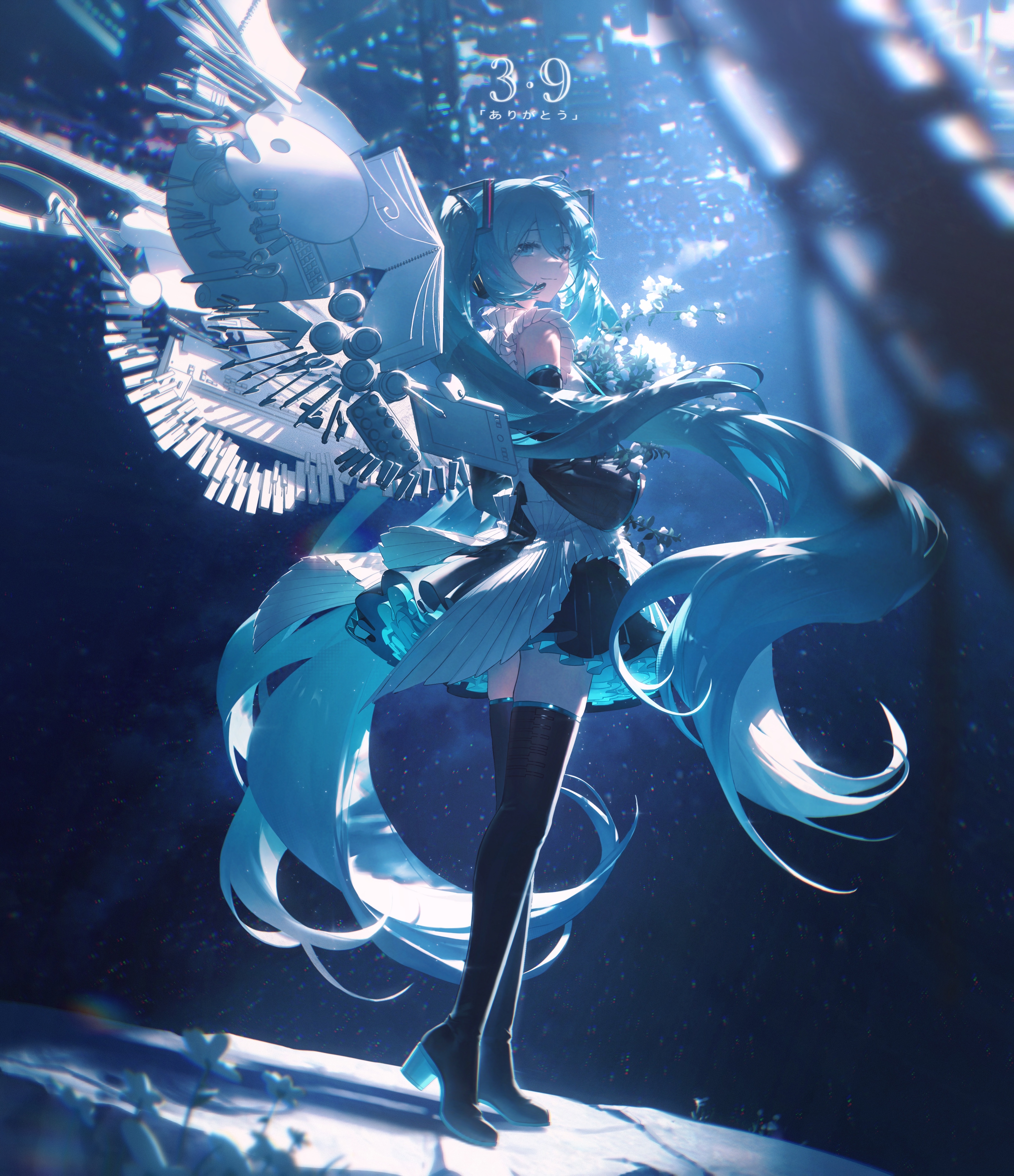 4K Hatsune Miku with Mechanical Wings HD Phone Wallpaper