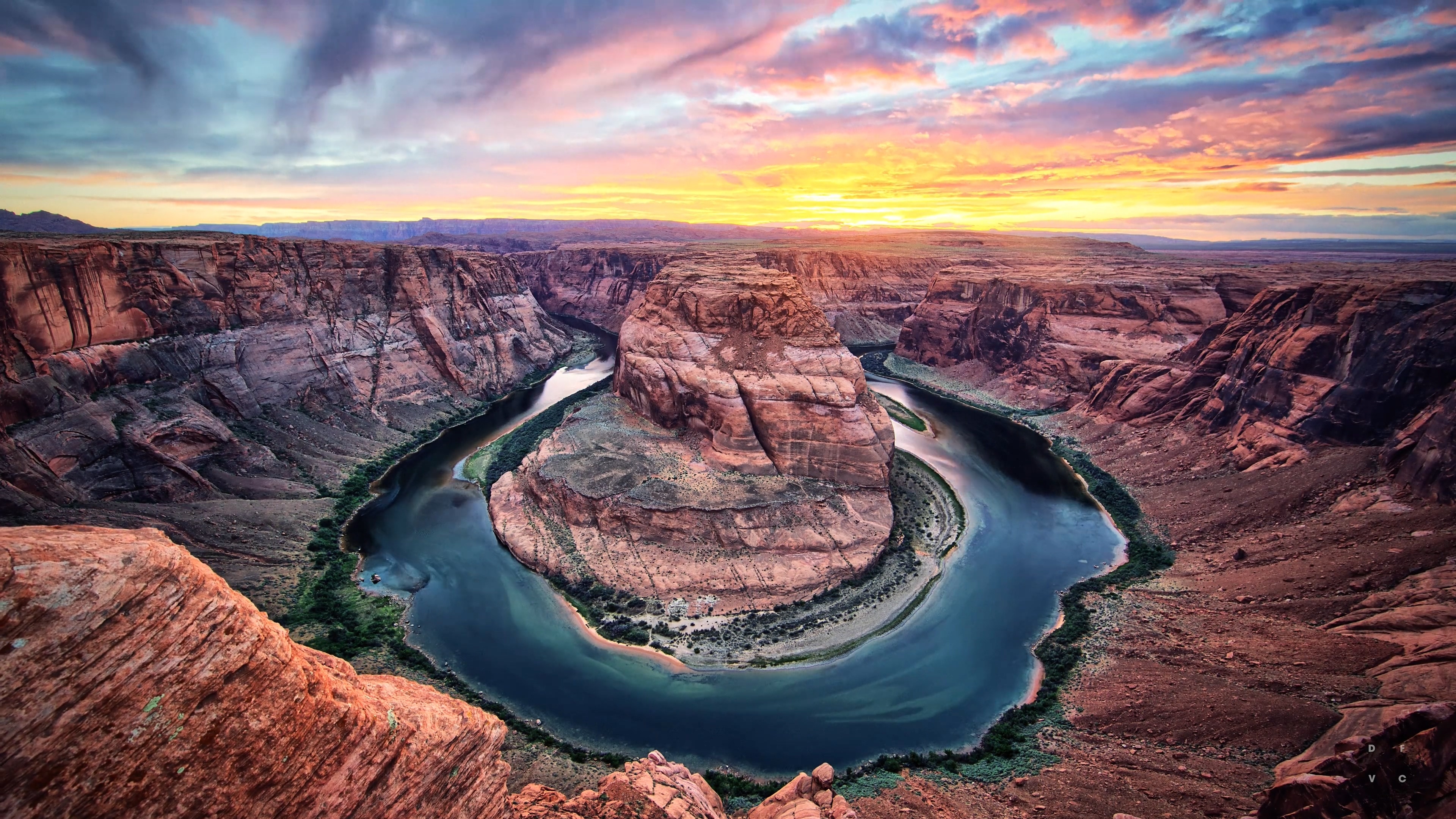 4K Horseshoe Bend at Sunset HD Wallpaper