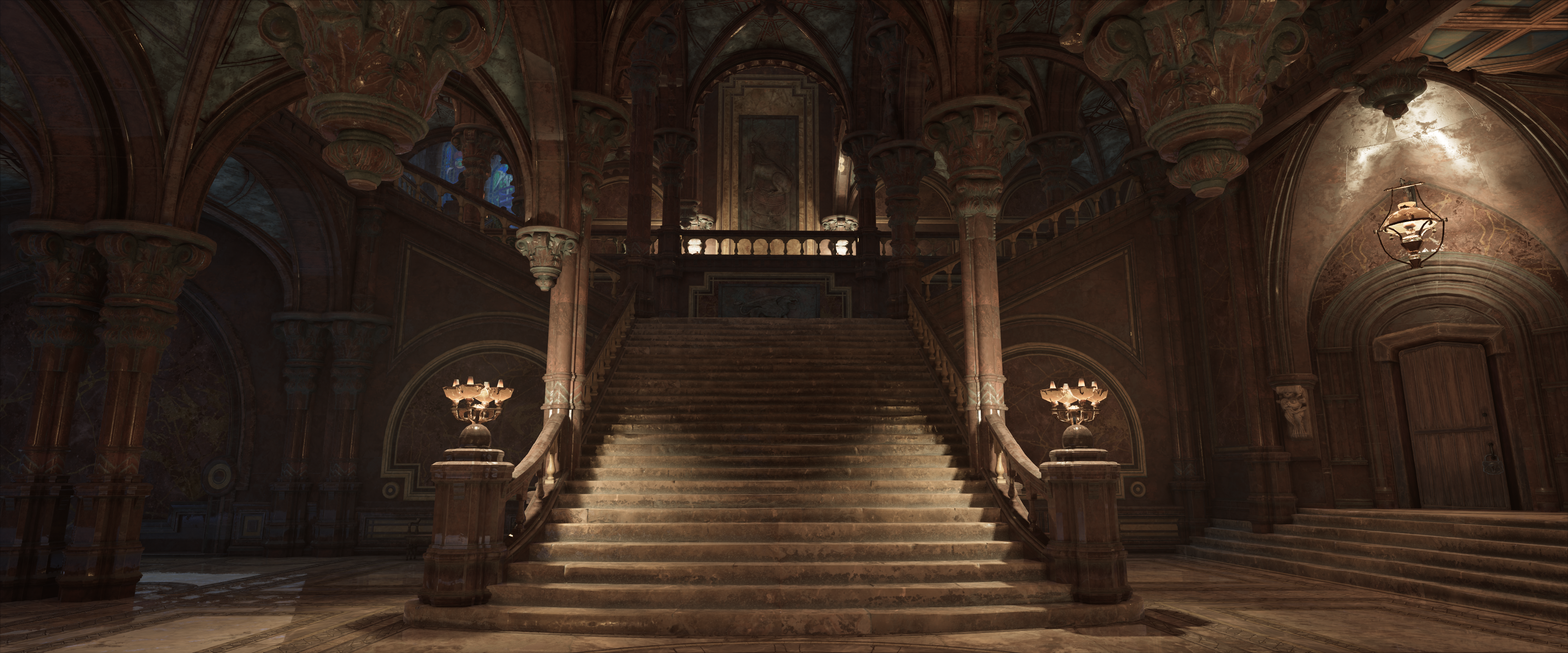Hogwarts Legacy Castle Interior with Grand Staircase HD Wallpaper