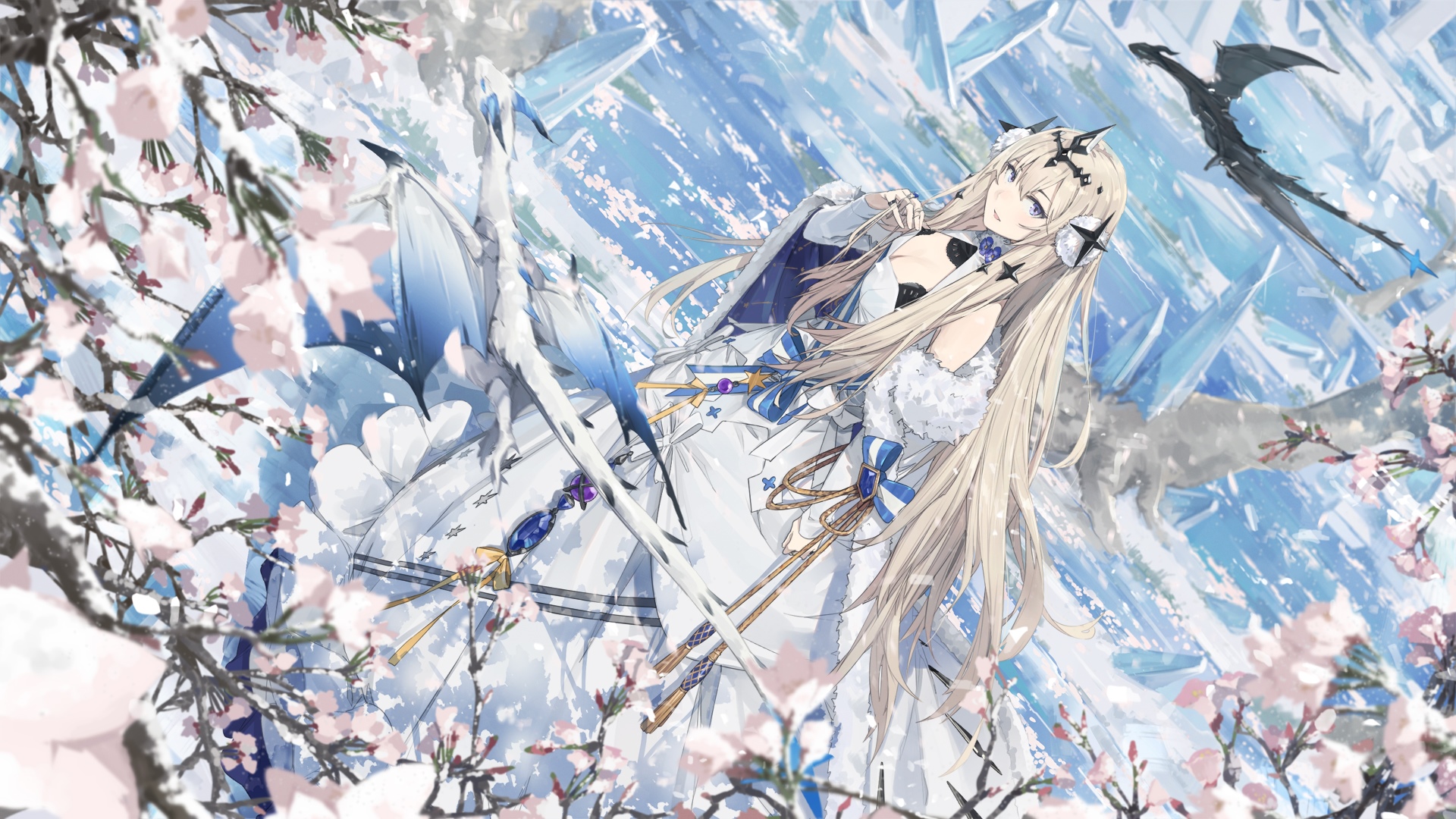 Bethlehem with Dragons and Cherry Blossoms HD Wallpaper