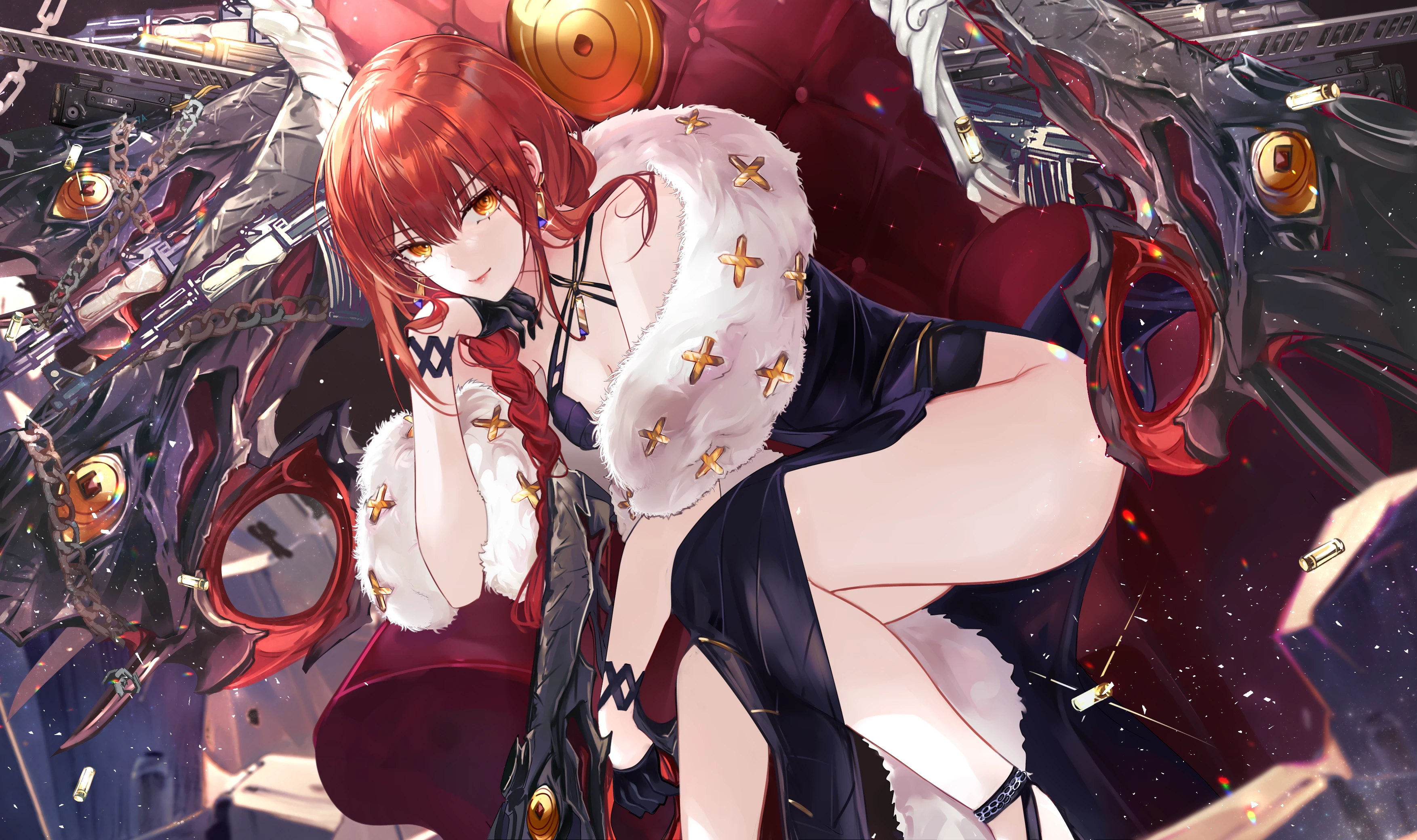 Makima from Chainsaw Man with guns and chains HD Wallpaper