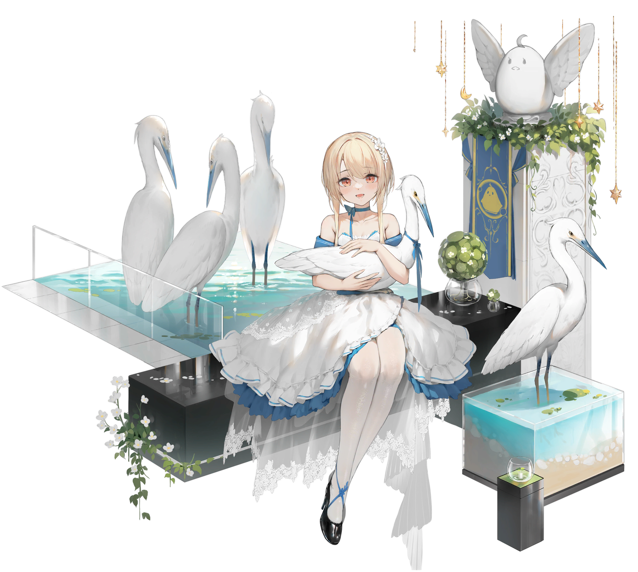 Azur Lane Juneau with Egrets HD Wallpaper
