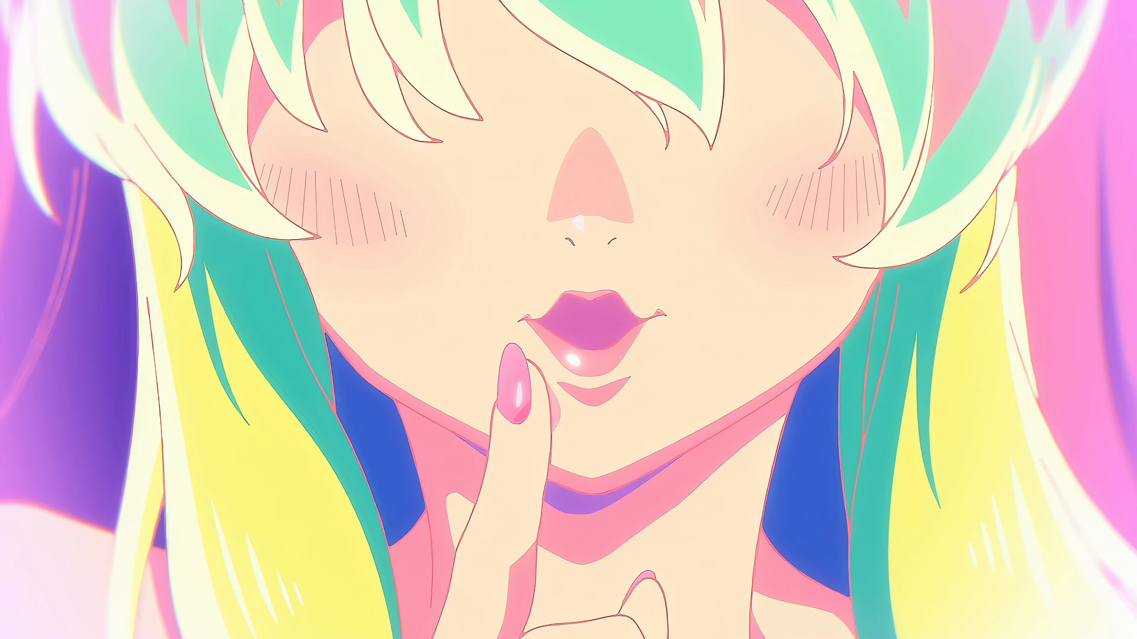Lum Invader from Urusei Yatsura with finger to lips HD Wallpaper