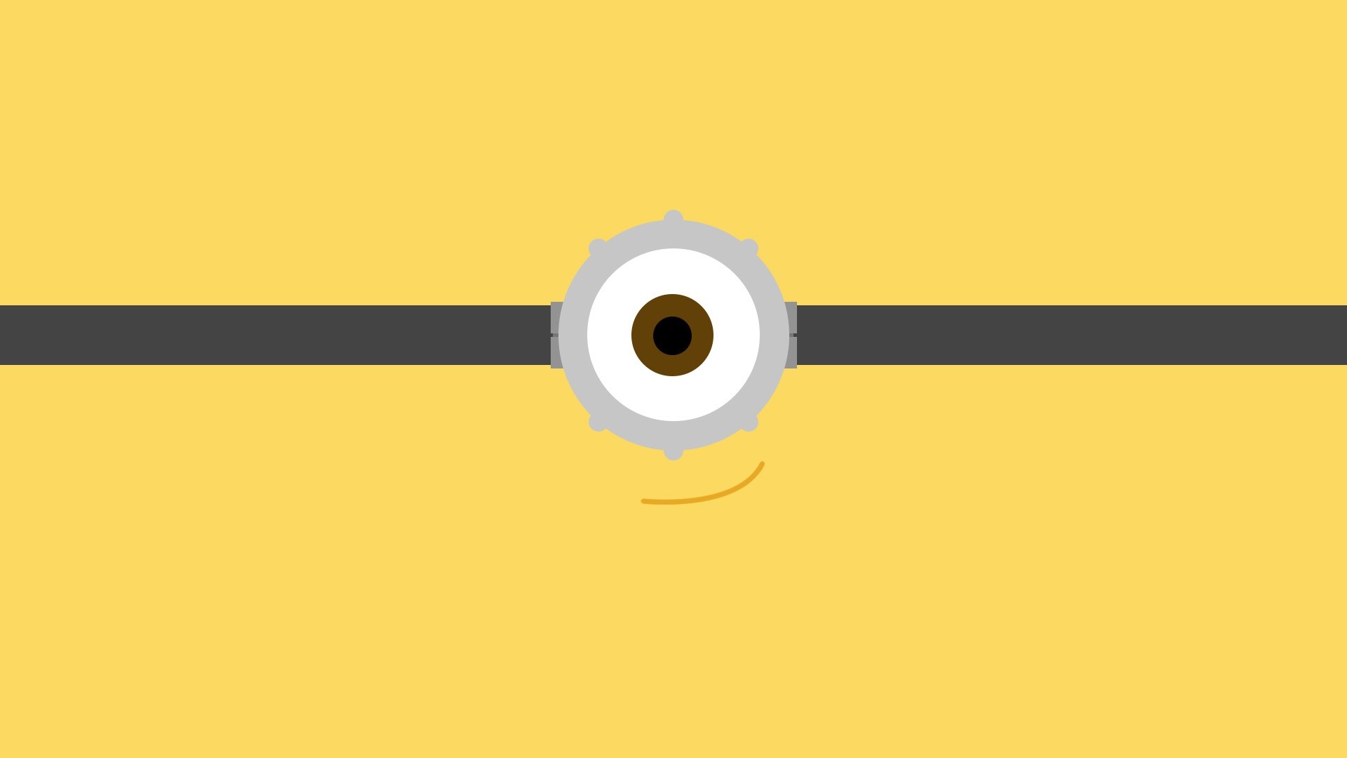Minion's Goggles and Smile on Yellow Background HD Wallpaper