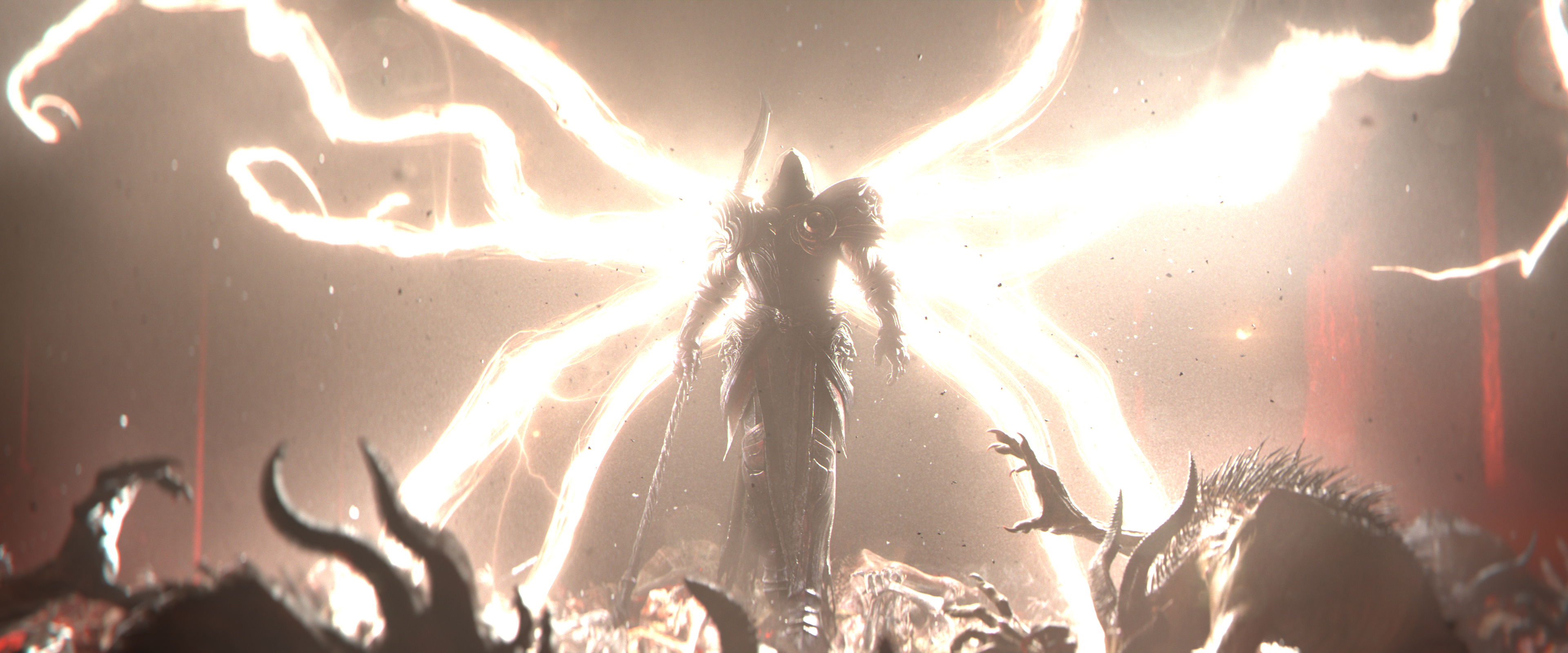 4K Diablo IV Inarius with Lightning Wings HD Wallpaper