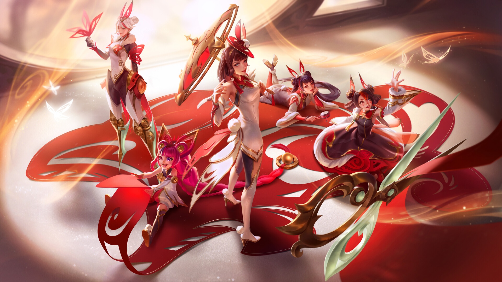 League of Legends Lunar Empress Characters with Butterflies HD Wallpaper