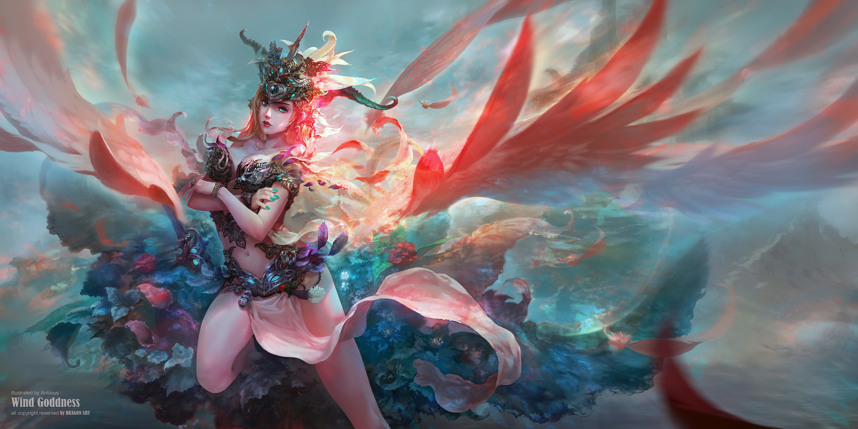 Wind Goddess Fantasy Art by Antilous HD Wallpaper