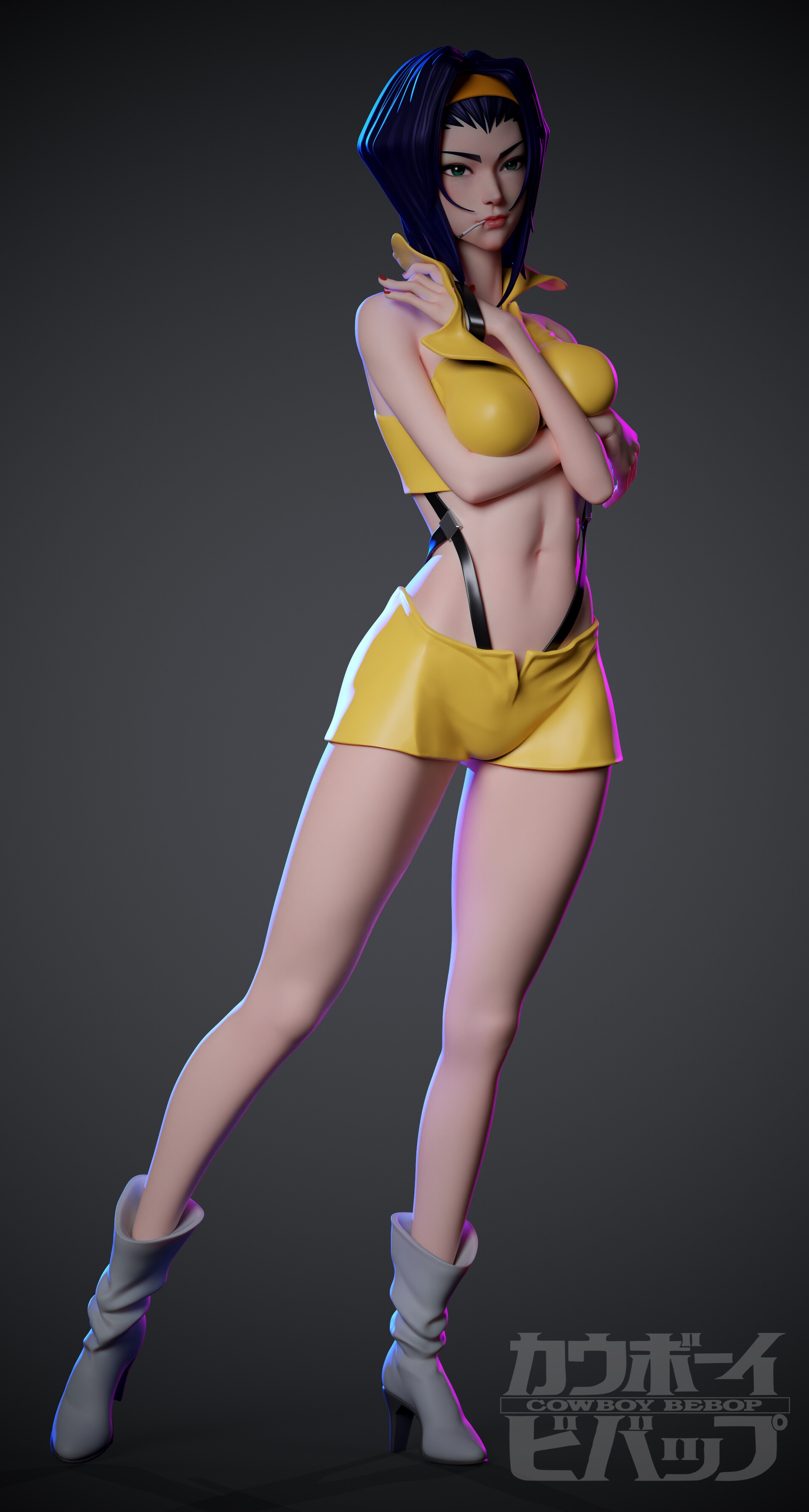 Faye Valentine from Cowboy Bebop 3D render HD Phone Wallpaper