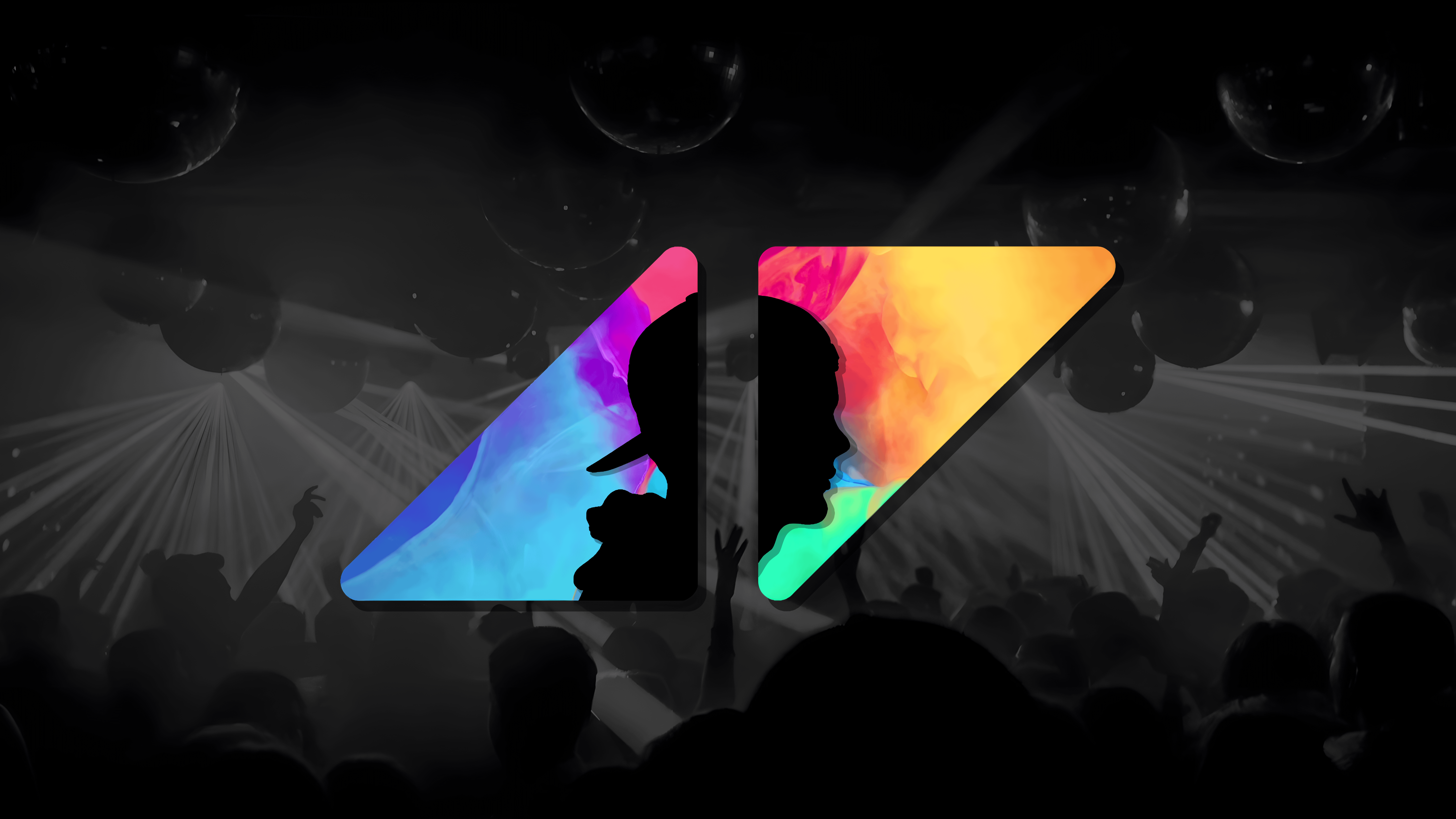 Avicii DJ silhouette with colorful abstract art HD Wallpaper