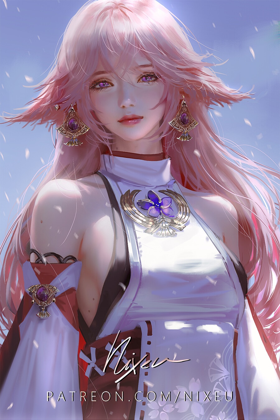 Yae Miko from Genshin Impact by Nixeu HD Phone Wallpaper