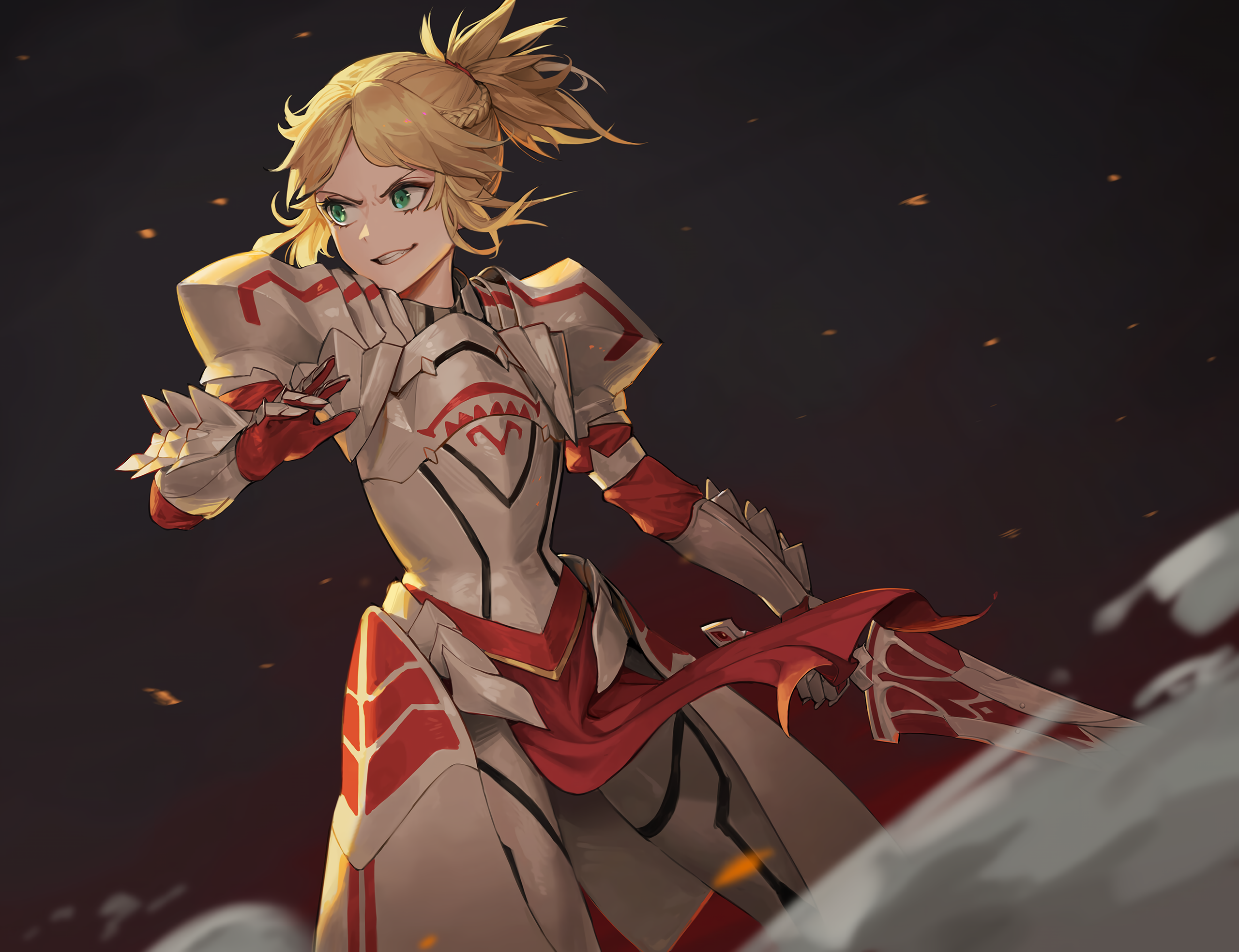 Mordred in Armor with Sword HD Wallpaper