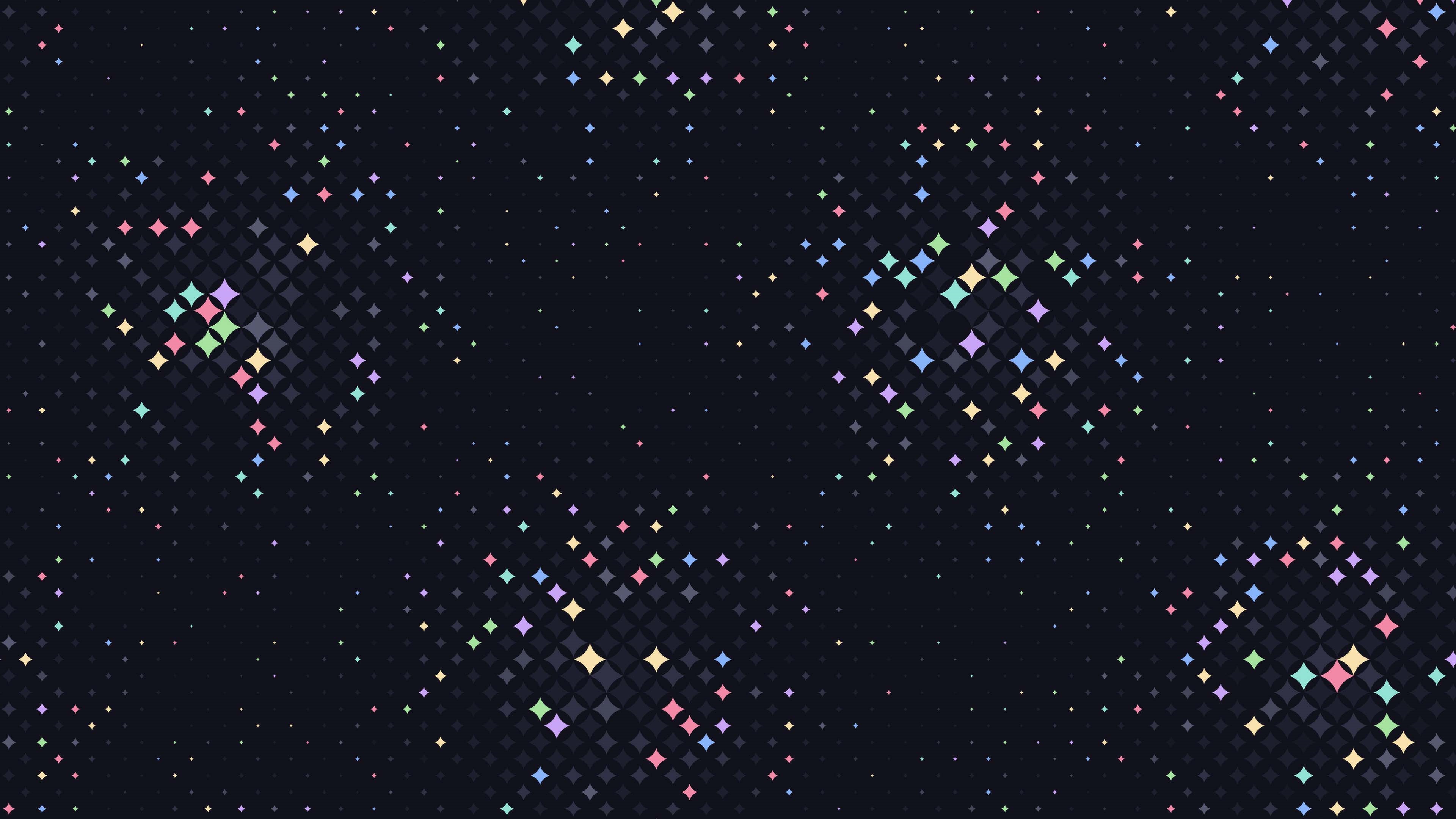 4K Dark Abstract Colorful Stars Simple Background HD Wallpaper