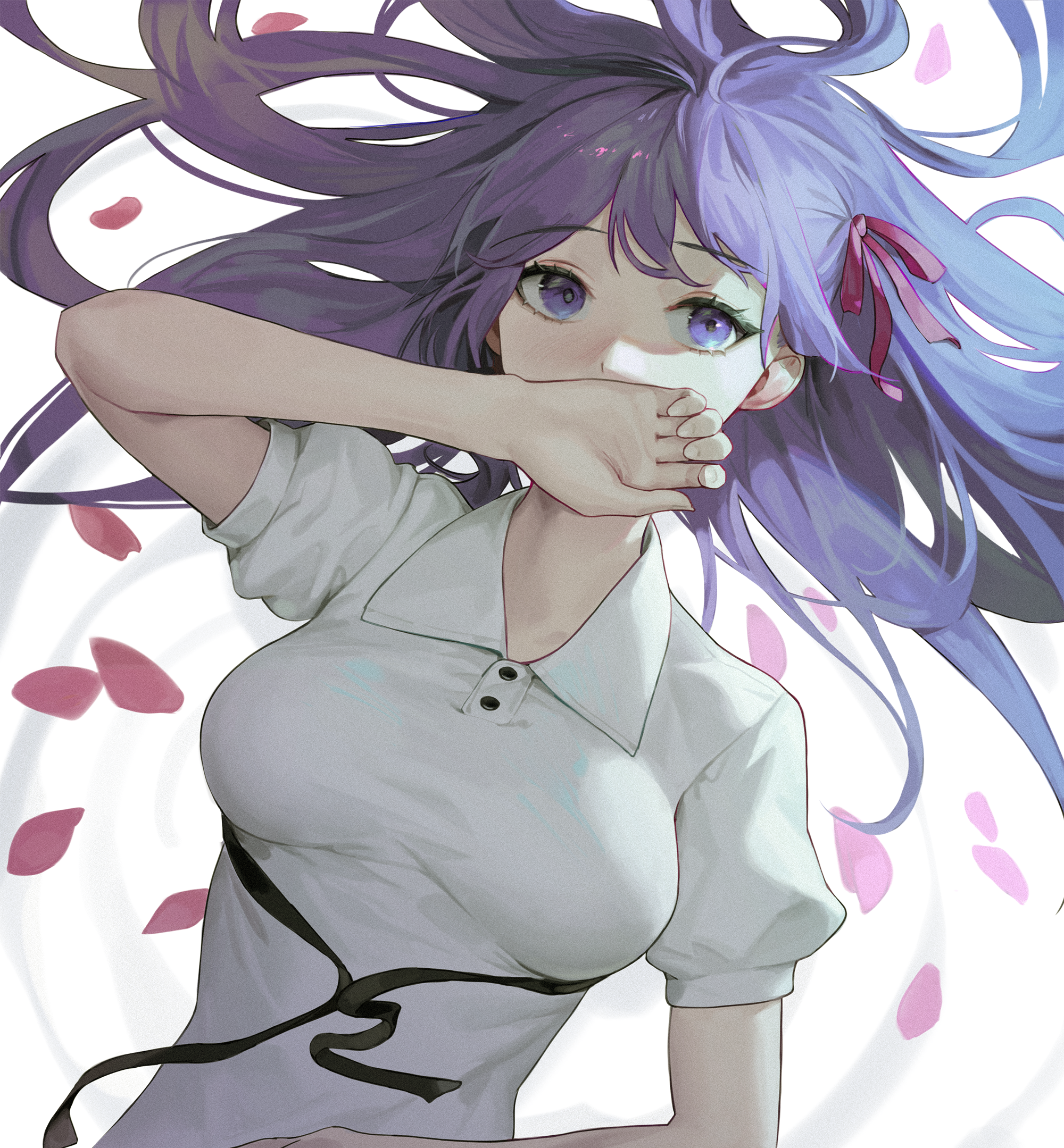 Matou Sakura with purple hair and eyes HD Wallpaper