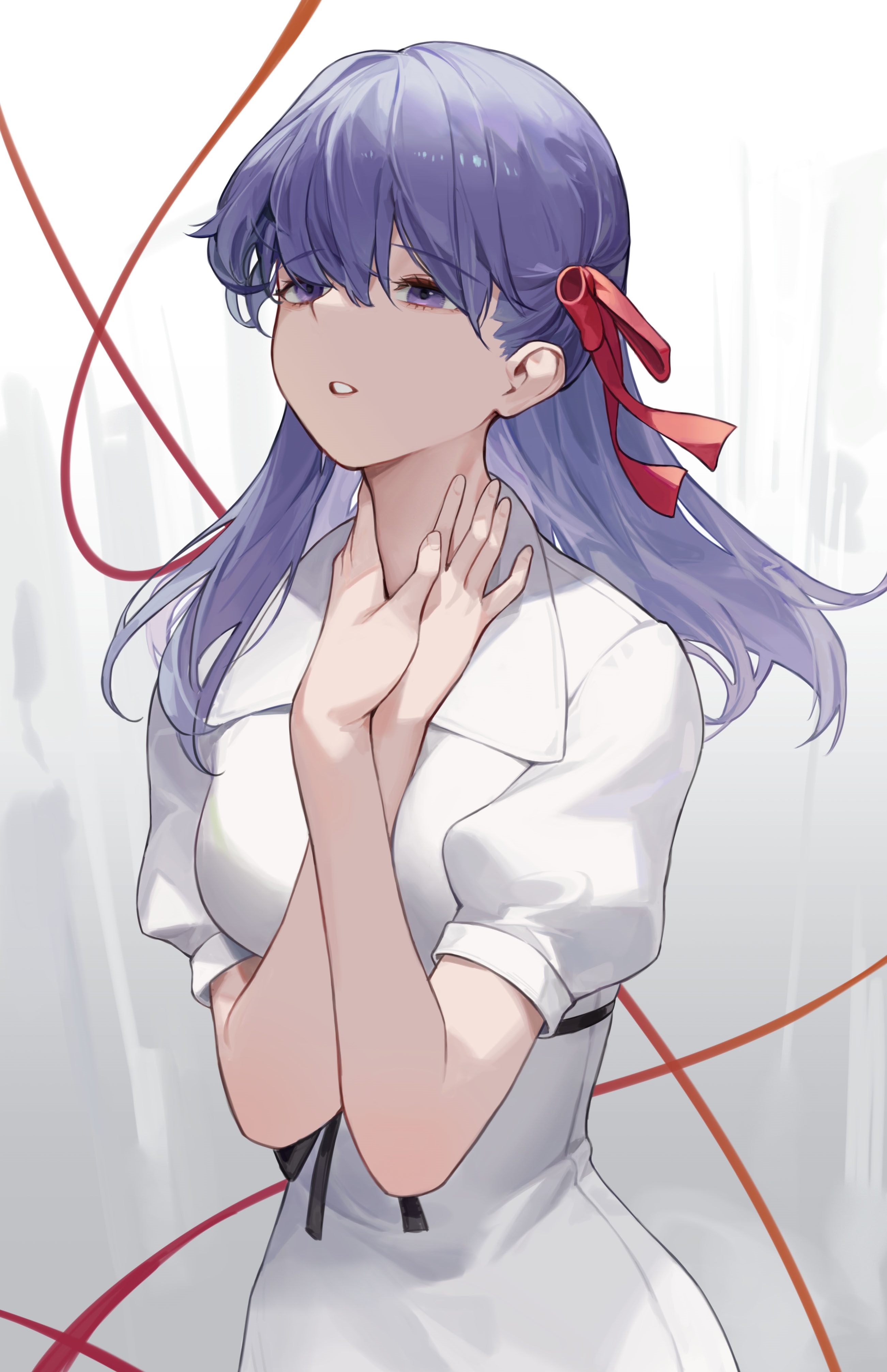 Matou Sakura from Fate series with purple hair and eyes HD Phone Wallpaper