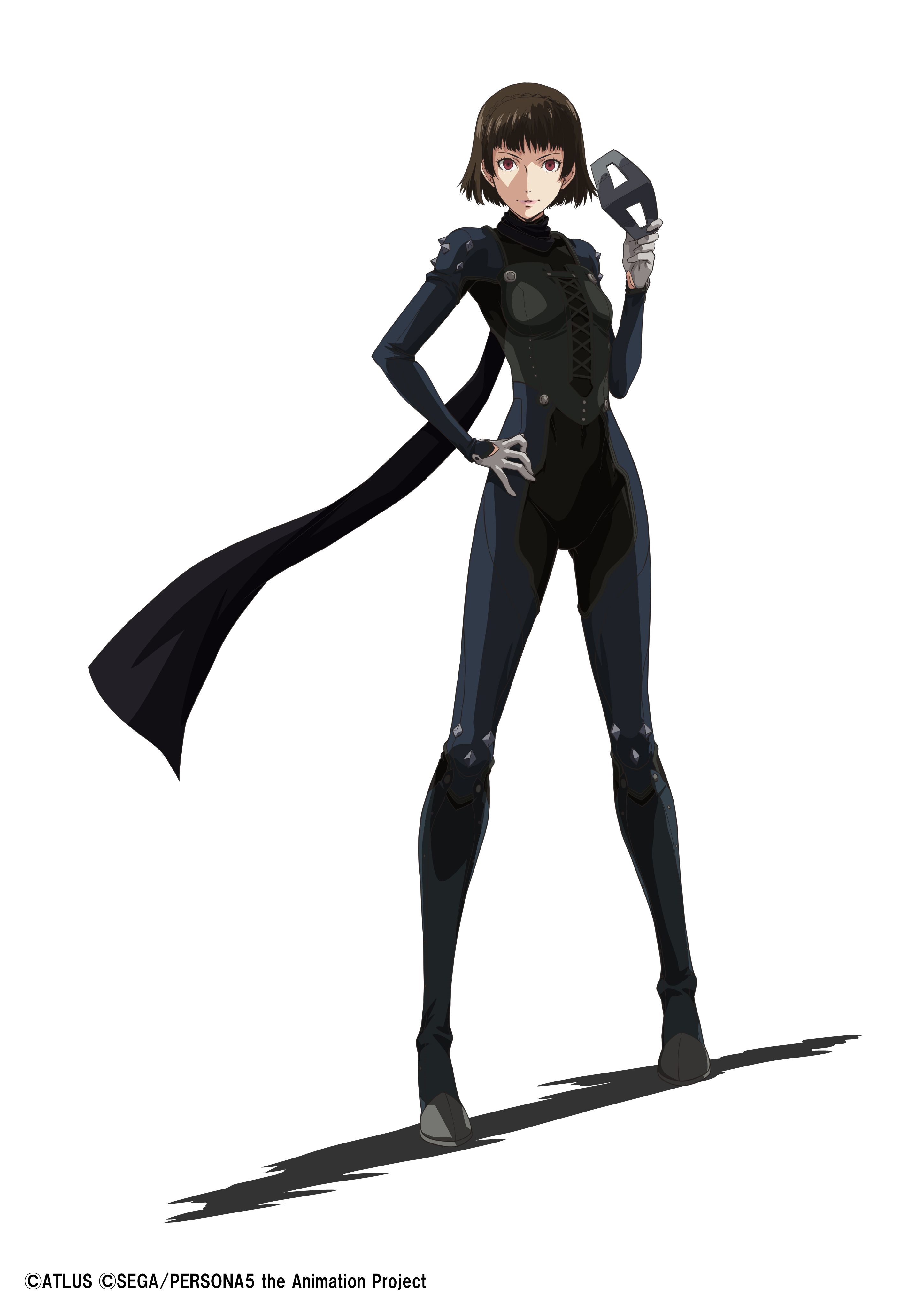 Makoto Niijima in Phantom Thief Costume Holding a Mask HD Phone Wallpaper