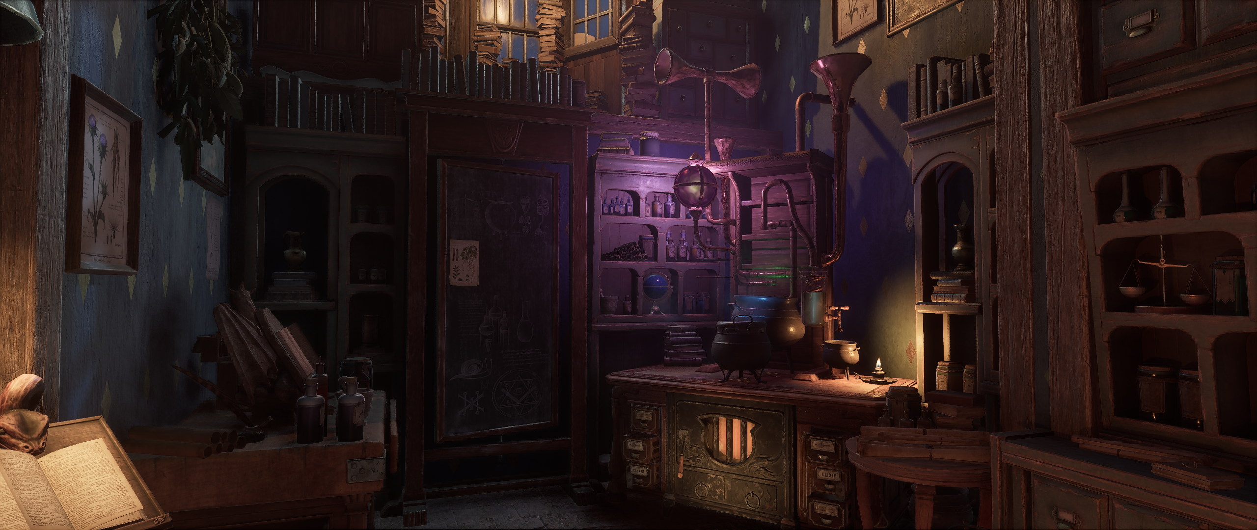 Hogwarts Legacy laboratory interior HD Wallpaper