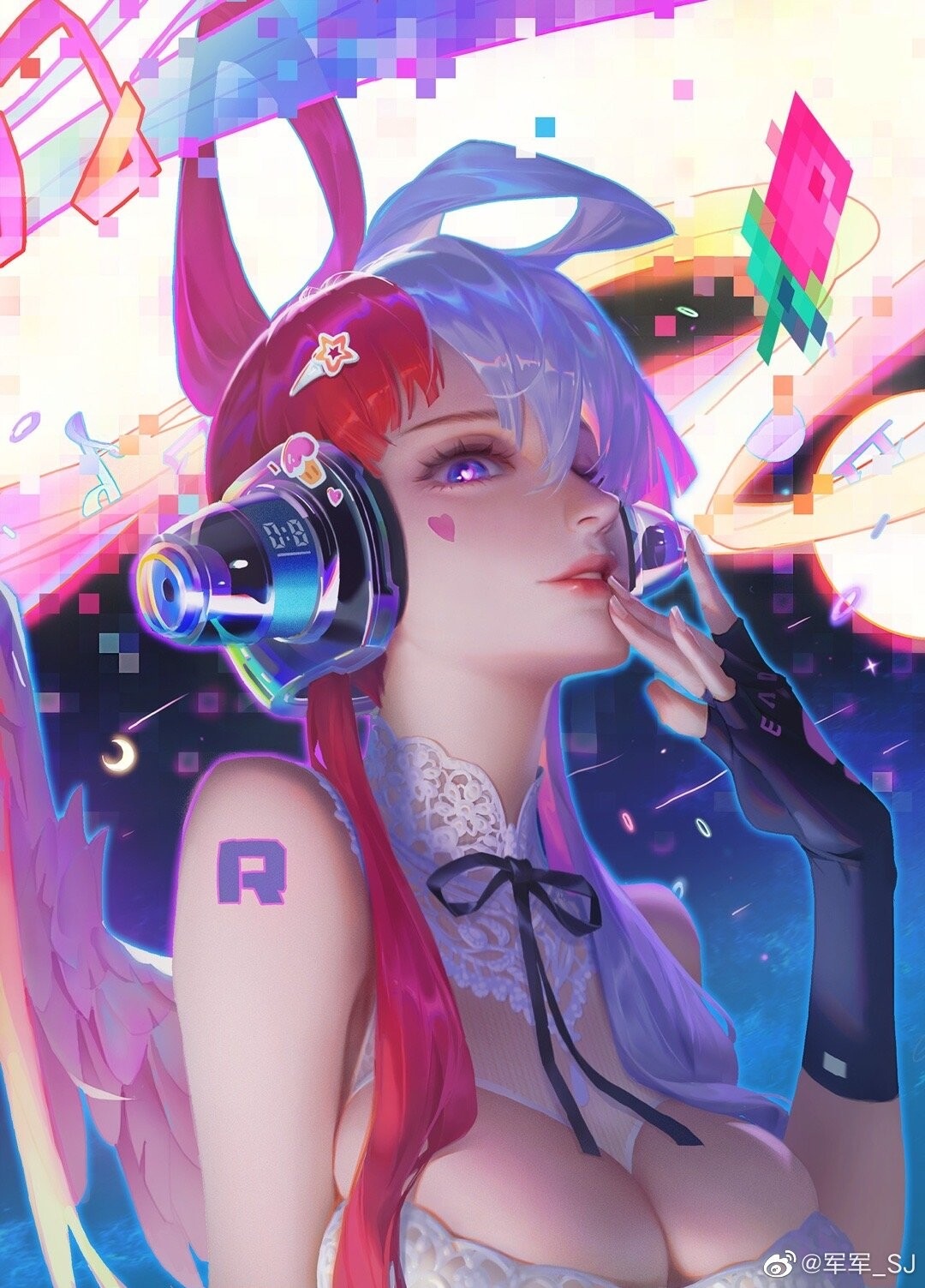 Uta from One Piece with headphones and wings HD Phone Wallpaper