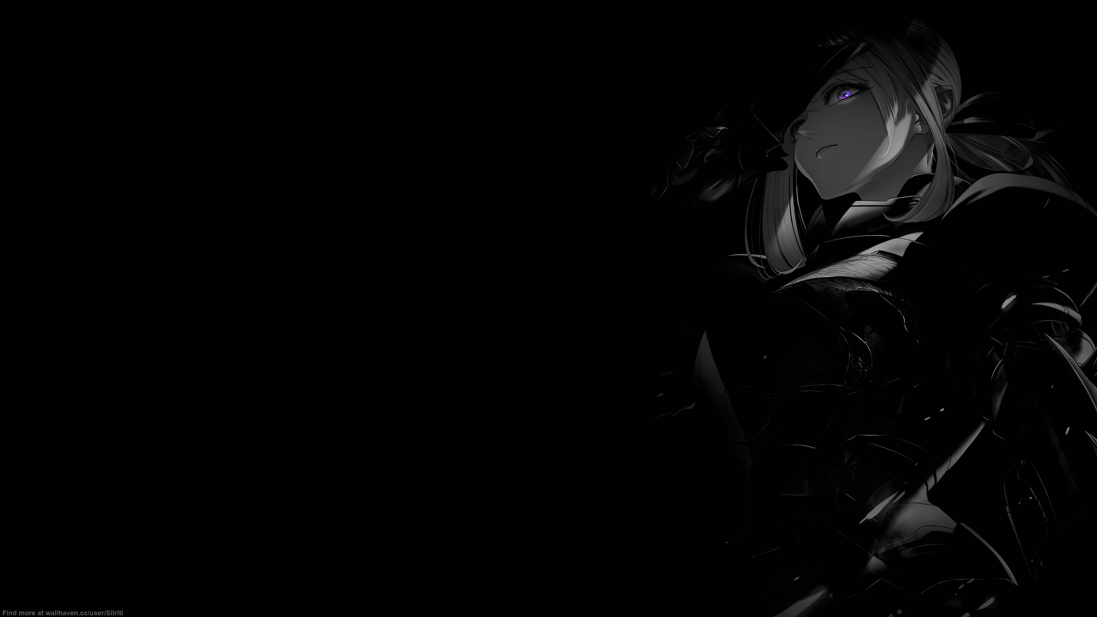 4K Anime Girl with Purple Eyes HD Wallpaper