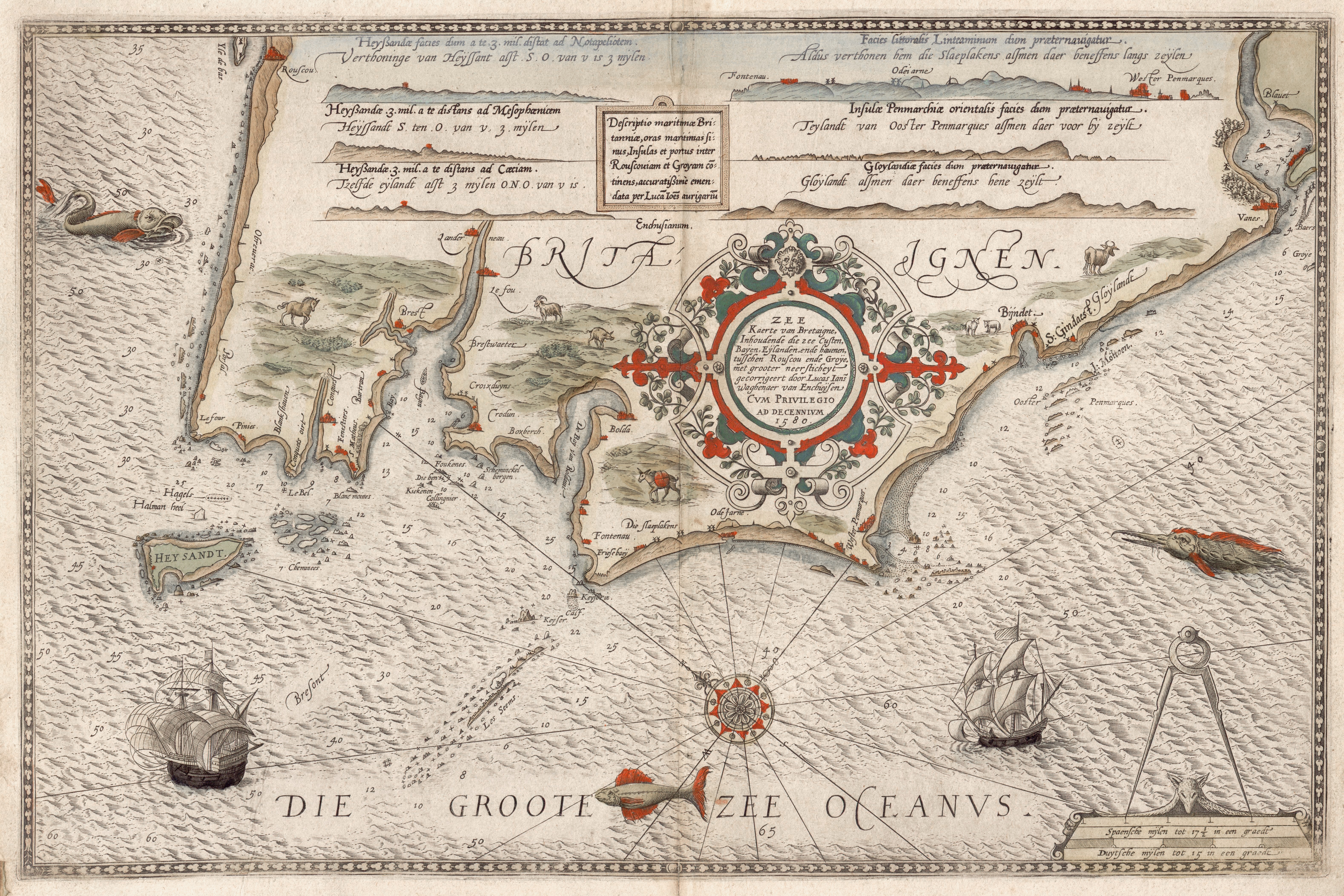 4K Map of Brittany and the Great Sea Ocean HD Wallpaper