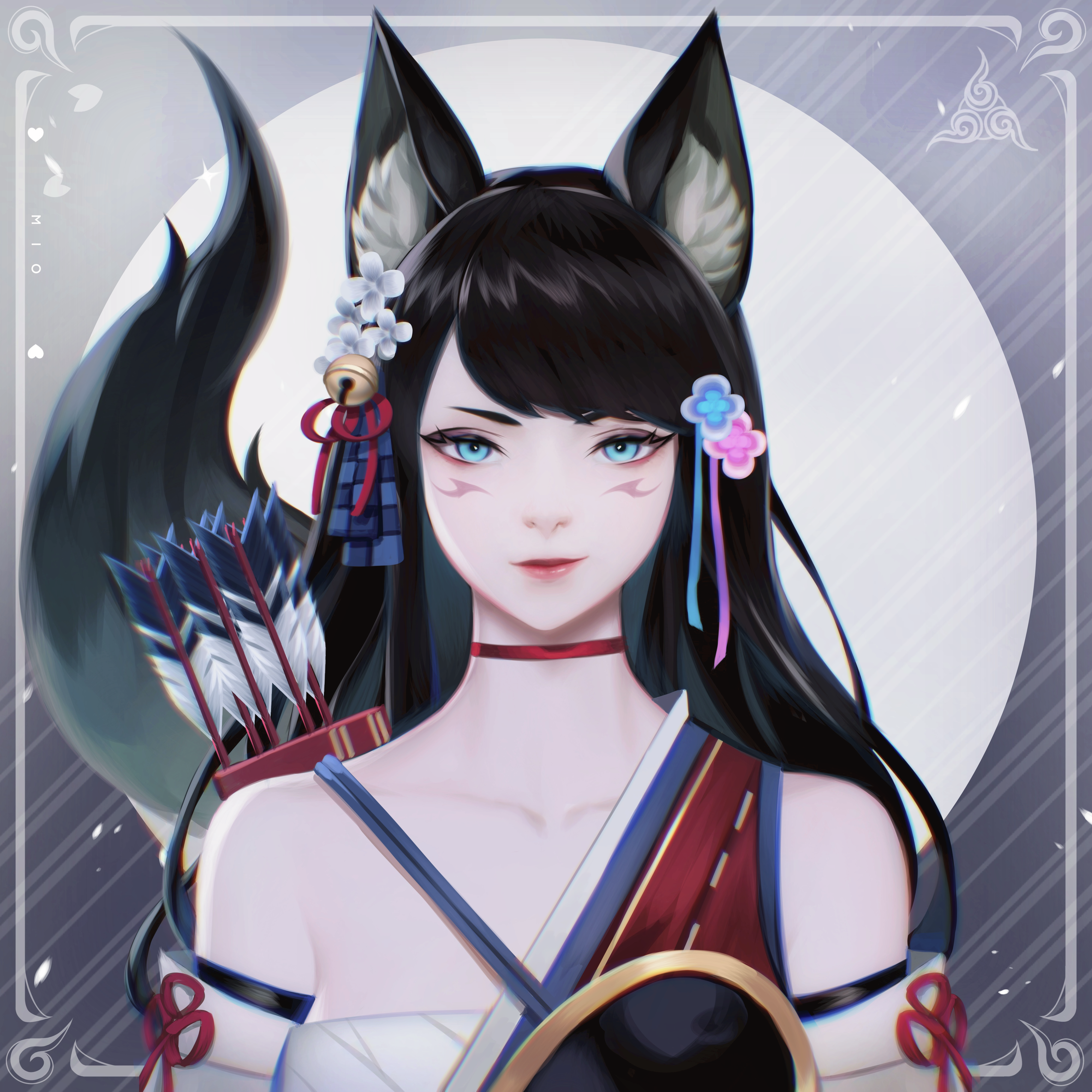 4K Fox Girl with Arrows and Fox Ears HD Wallpaper