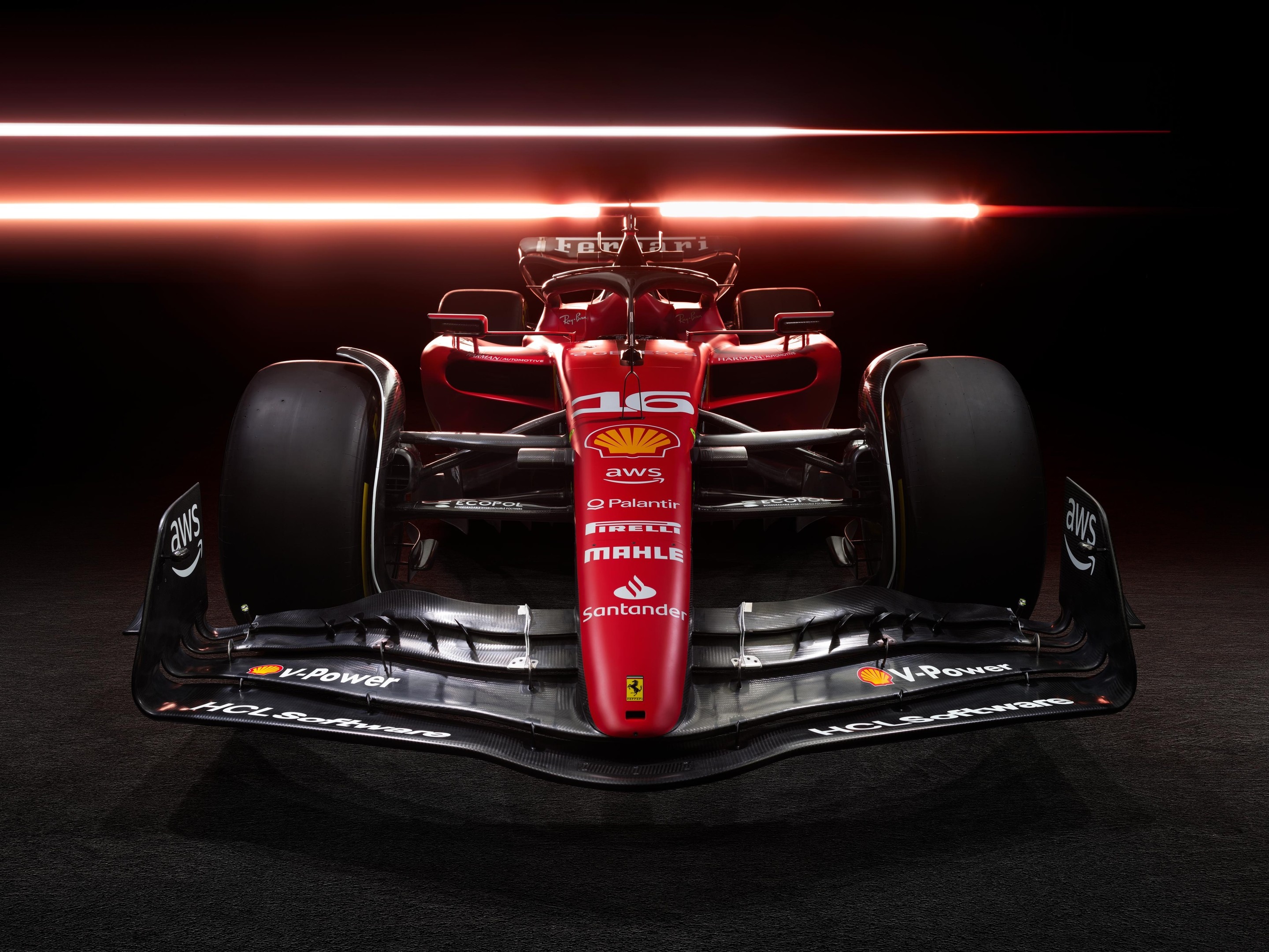 Ferrari SF23 Formula 1 car frontal view HD Wallpaper