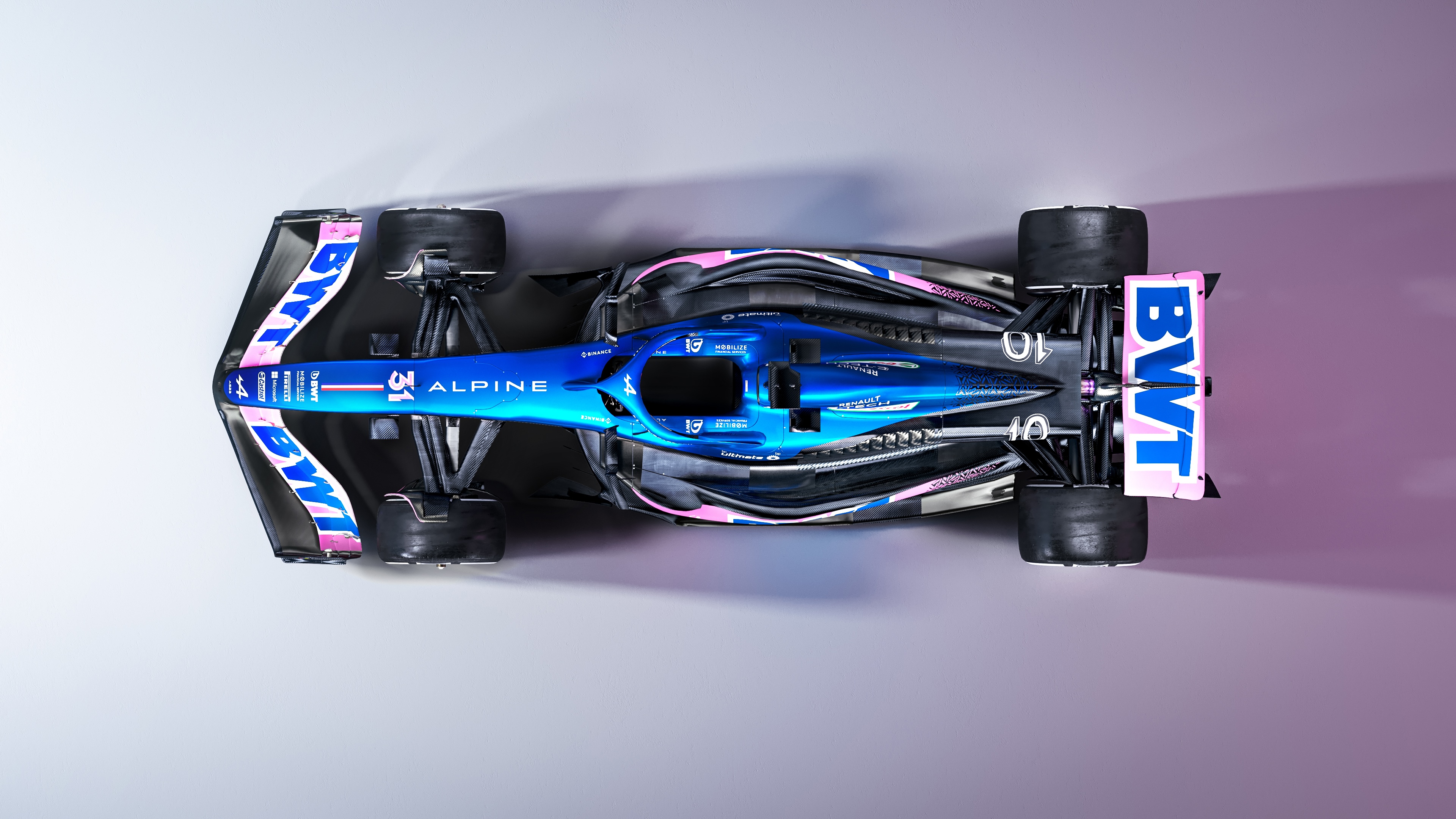 4K Top View of Alpine F1 Team Car HD Wallpaper