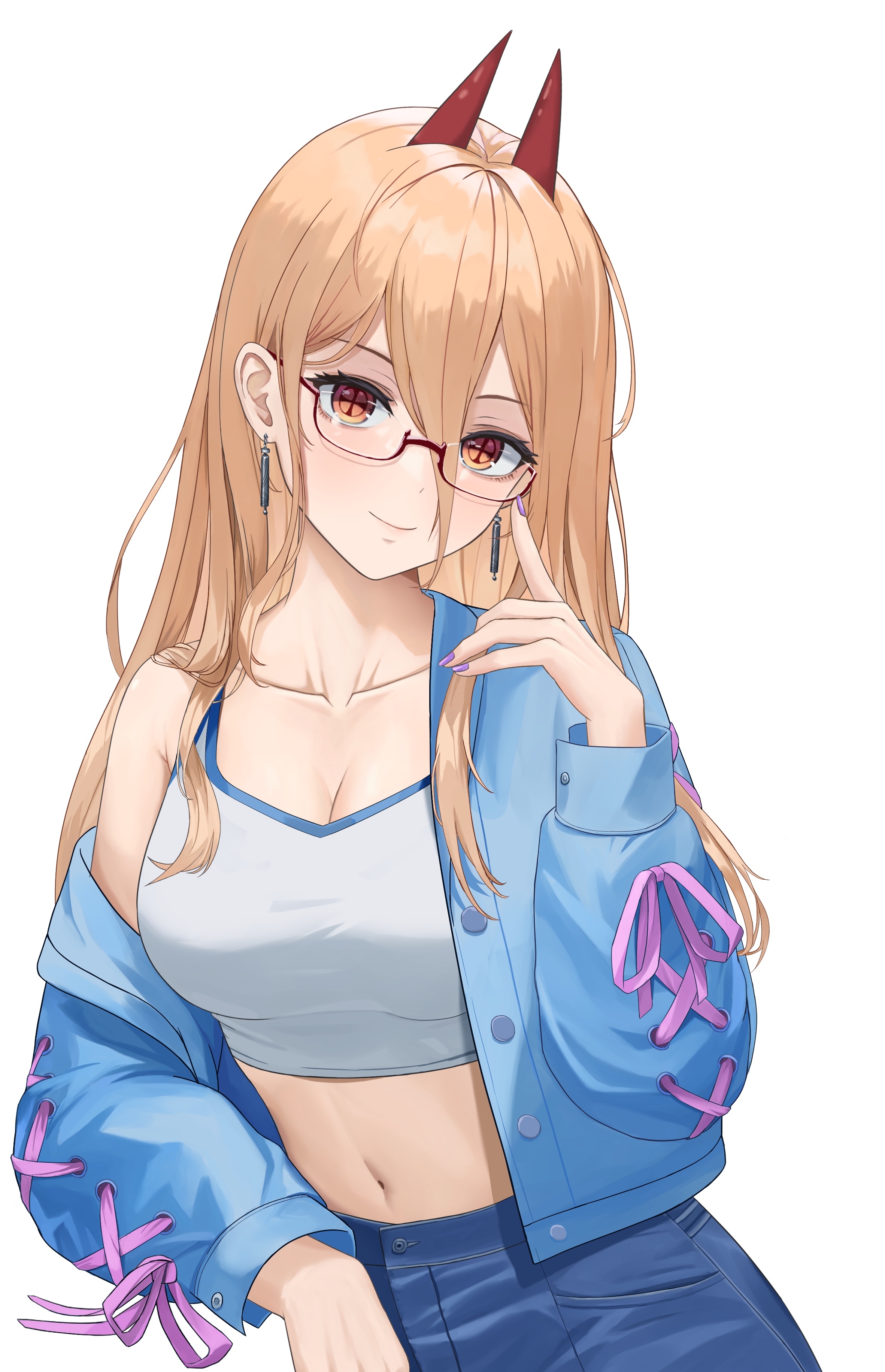 Power from Chainsaw Man wearing glasses HD Phone Wallpaper