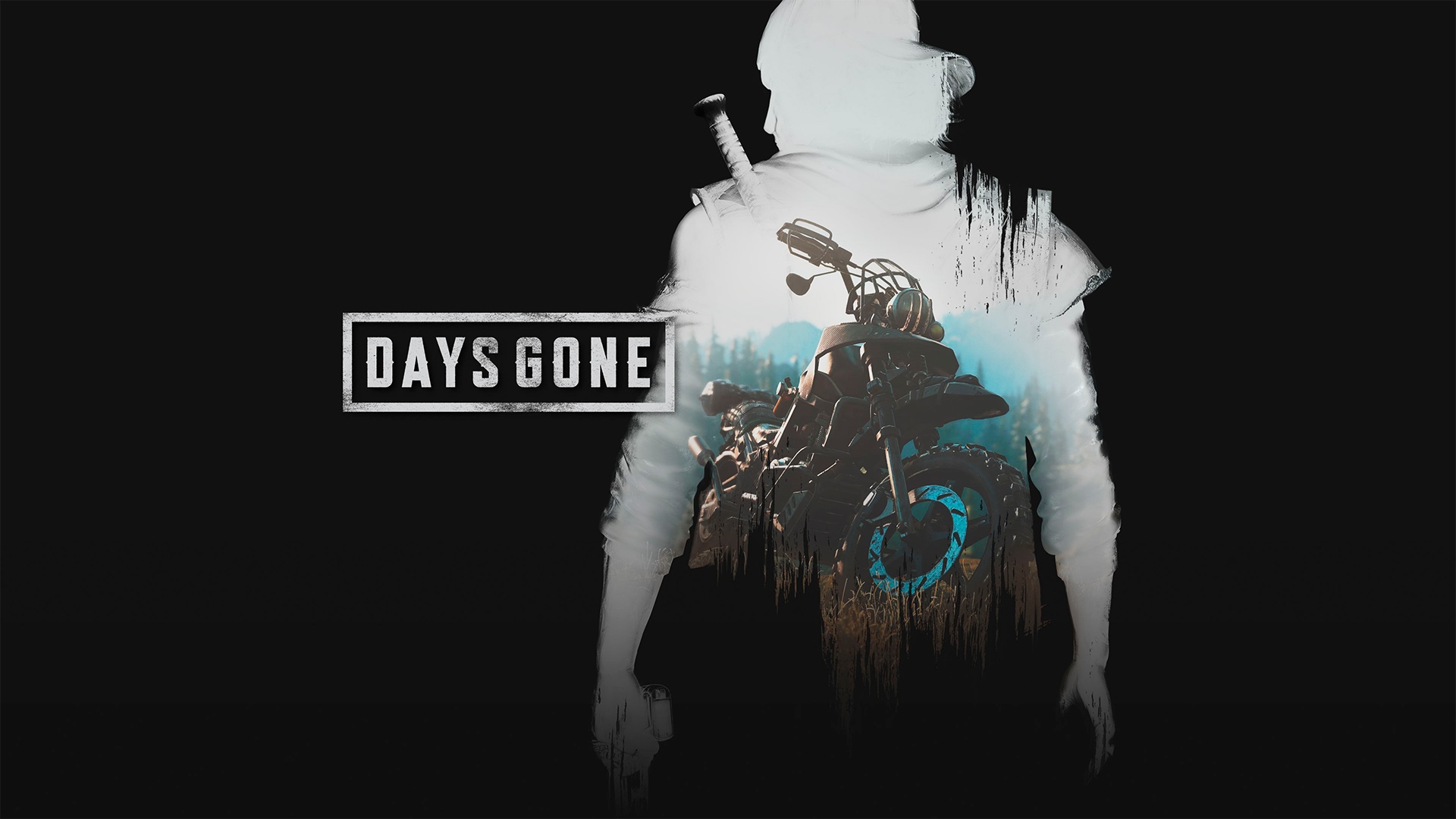 Days Gone game title with motorcycle and character silhouette HD Wallpaper