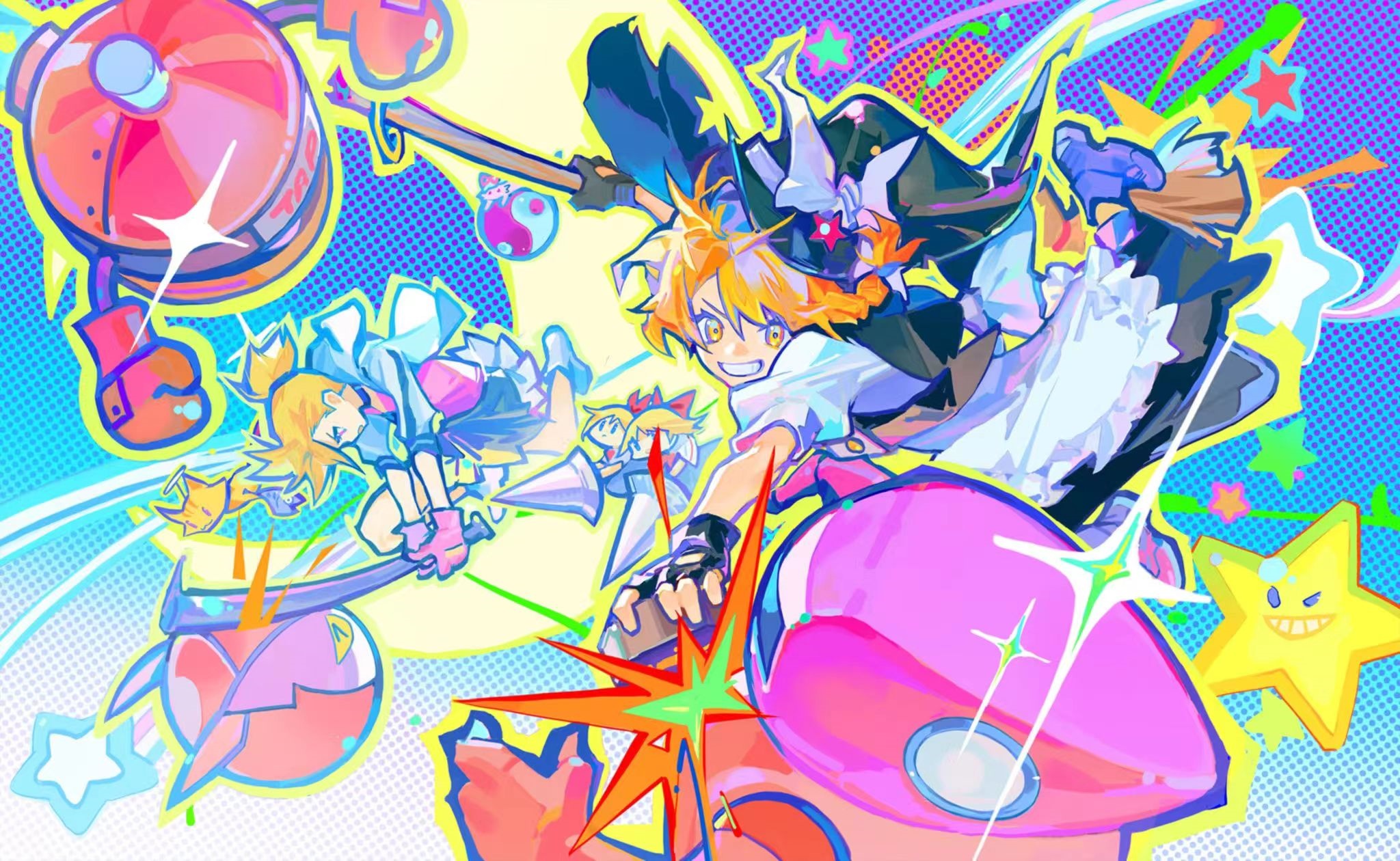 MuseDash and Touhou Crossover with Marija and Stars HD Wallpaper