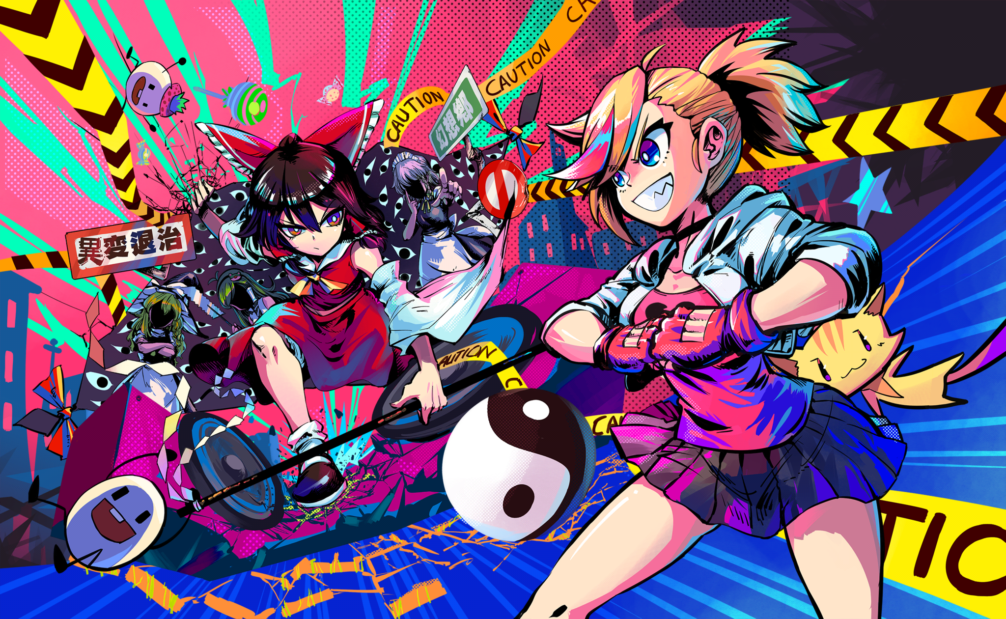 Touhou and Muse Dash Crossover Characters HD Wallpaper