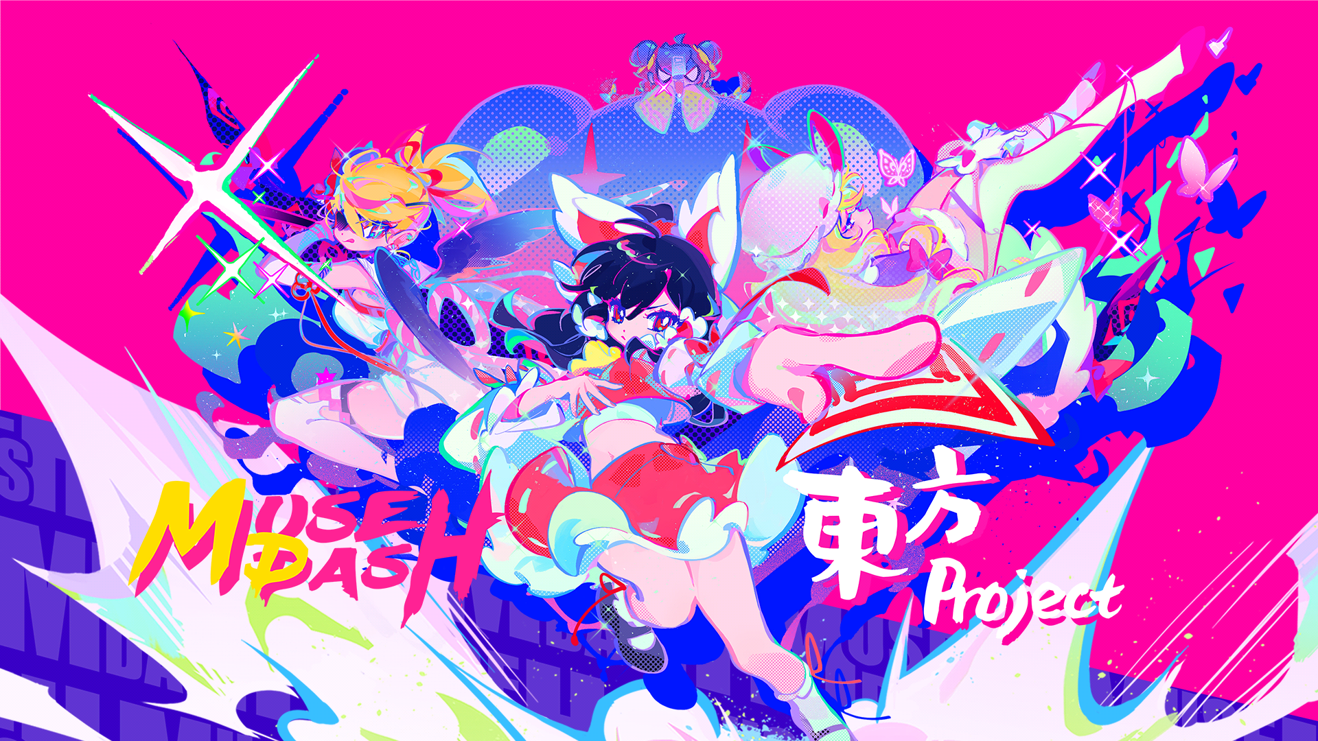 Touhou Project x Muse Dash Crossover Art HD Wallpaper