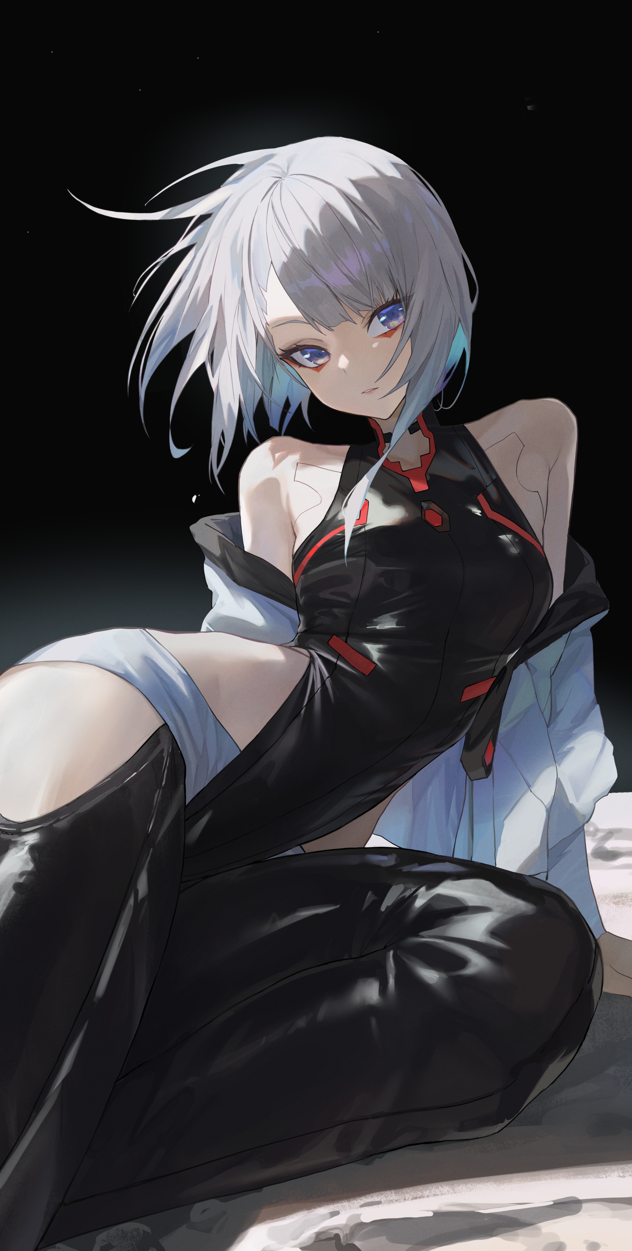 Lucy from Cyberpunk: Edgerunners lying on her side HD Phone Wallpaper