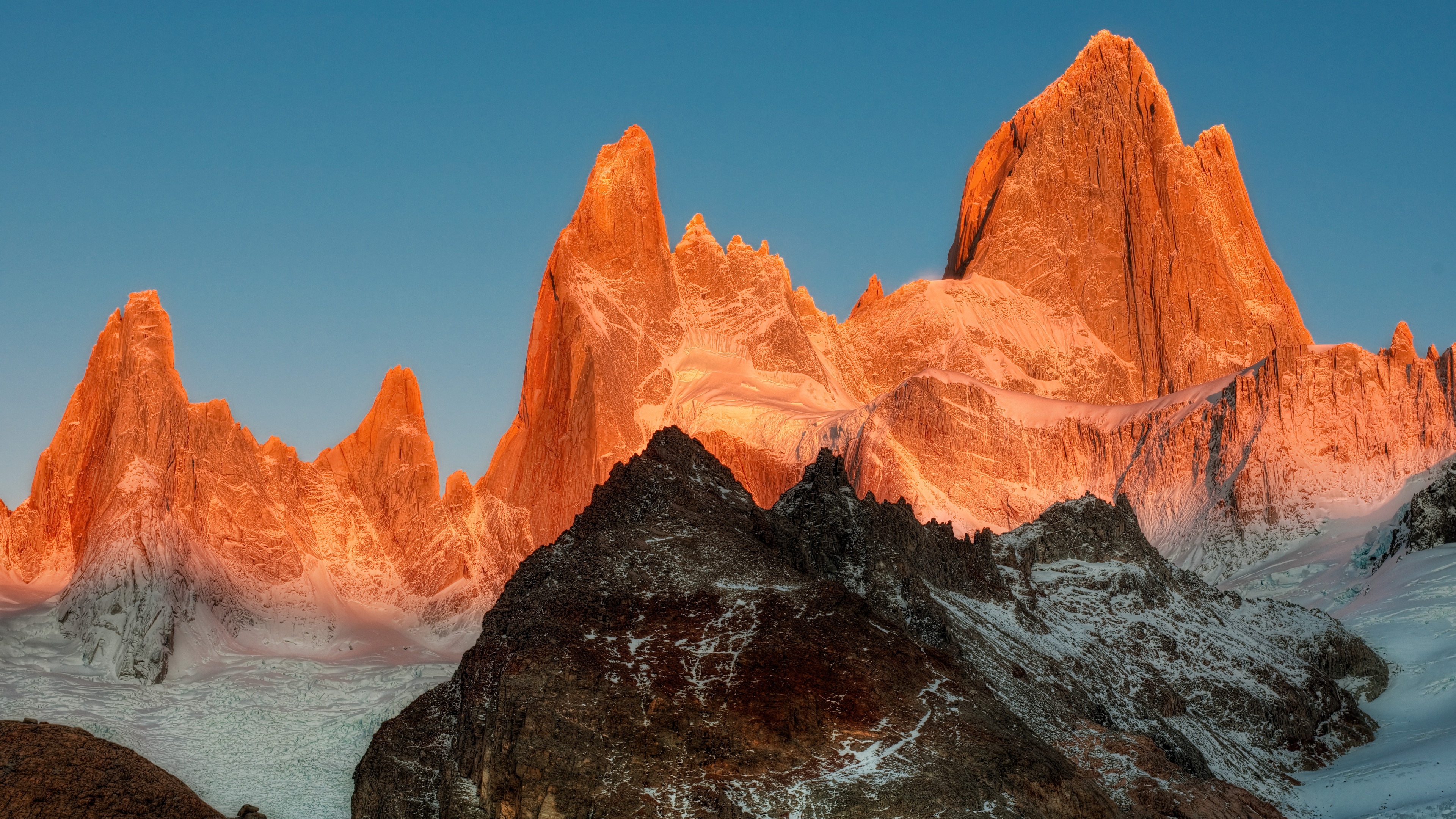 4K Andes Mountains at Sunrise HD Wallpaper