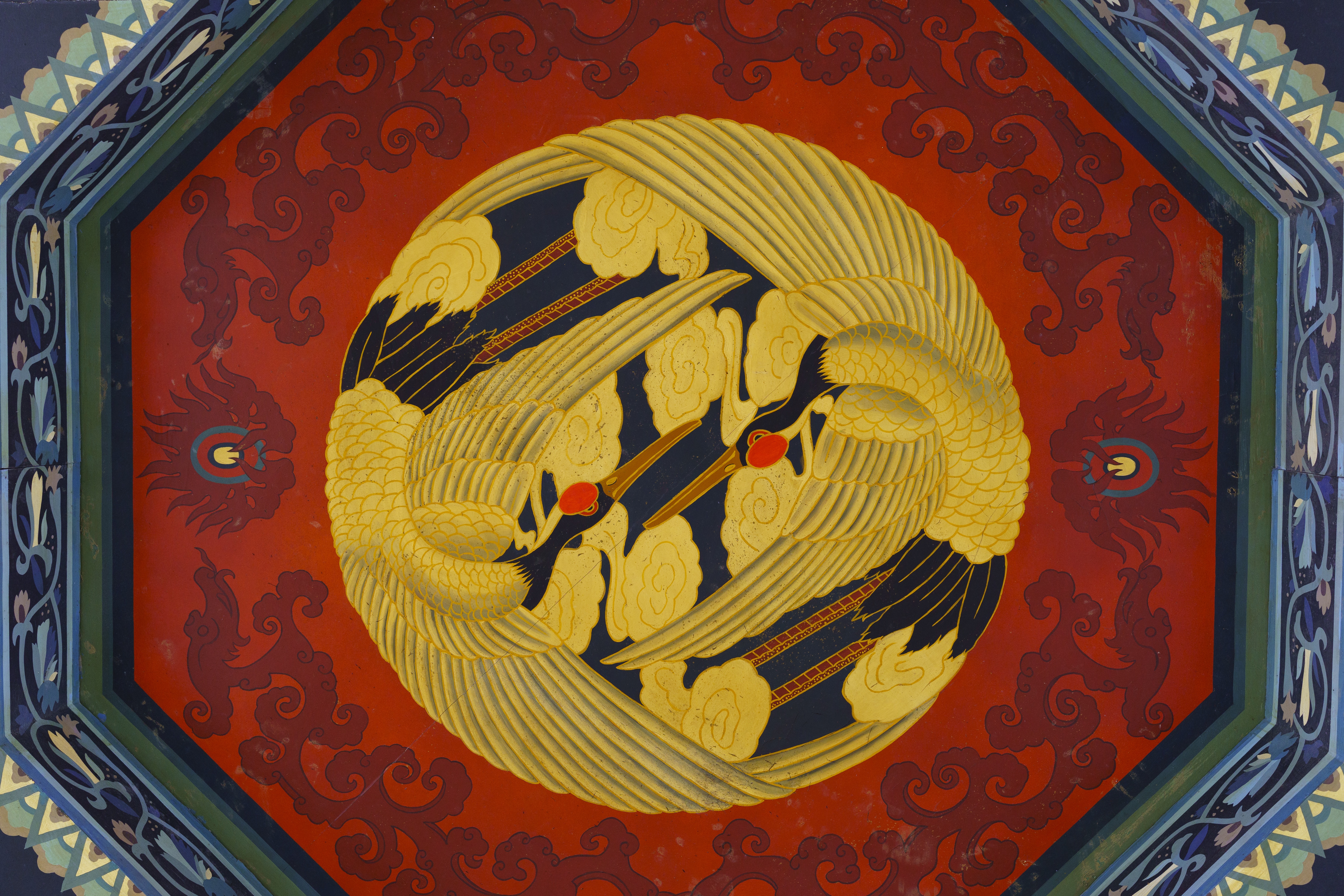 Chinese Cranes in Traditional Art HD Wallpaper