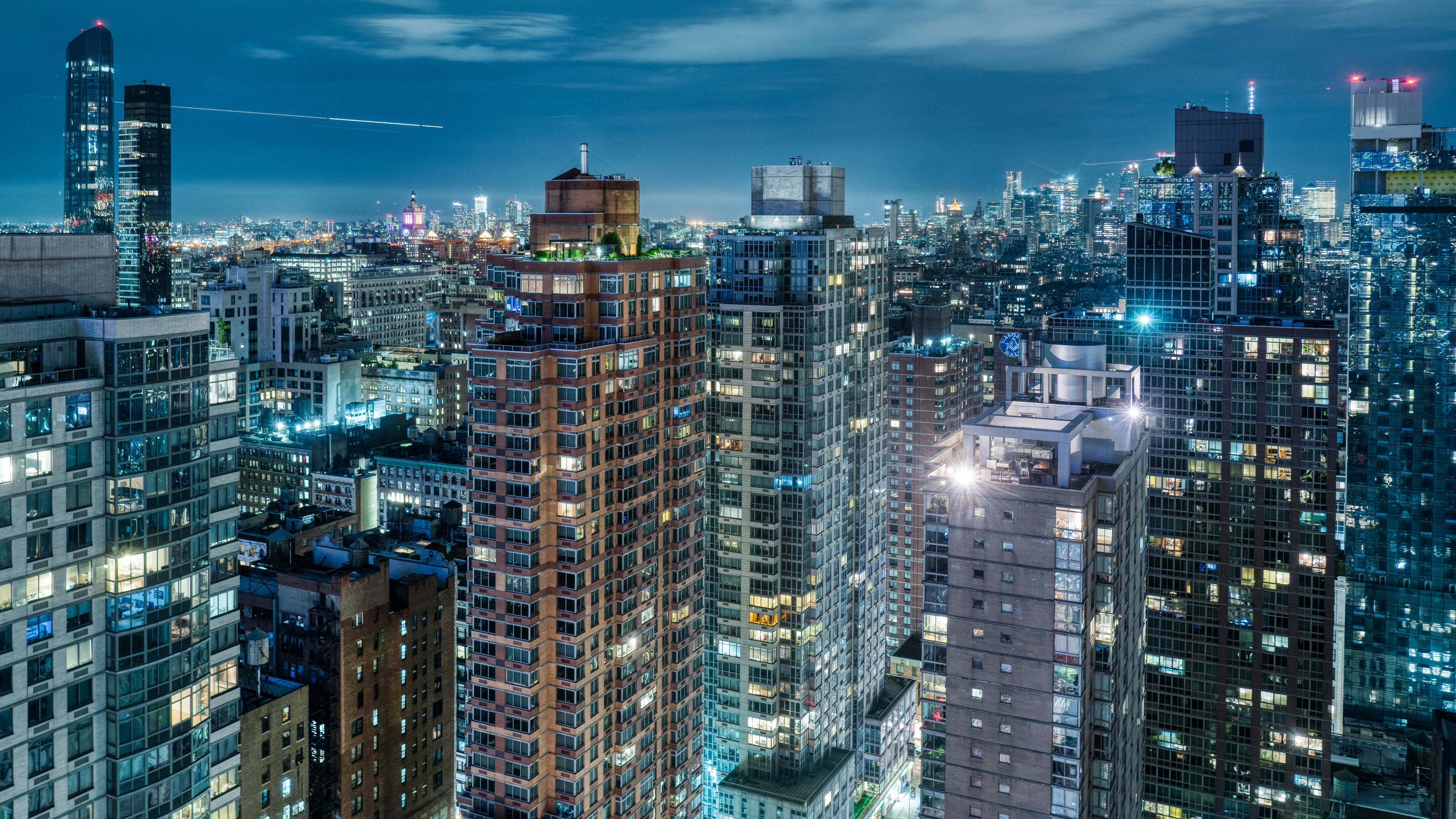 4K New York City Skyline at Night HD Wallpaper
