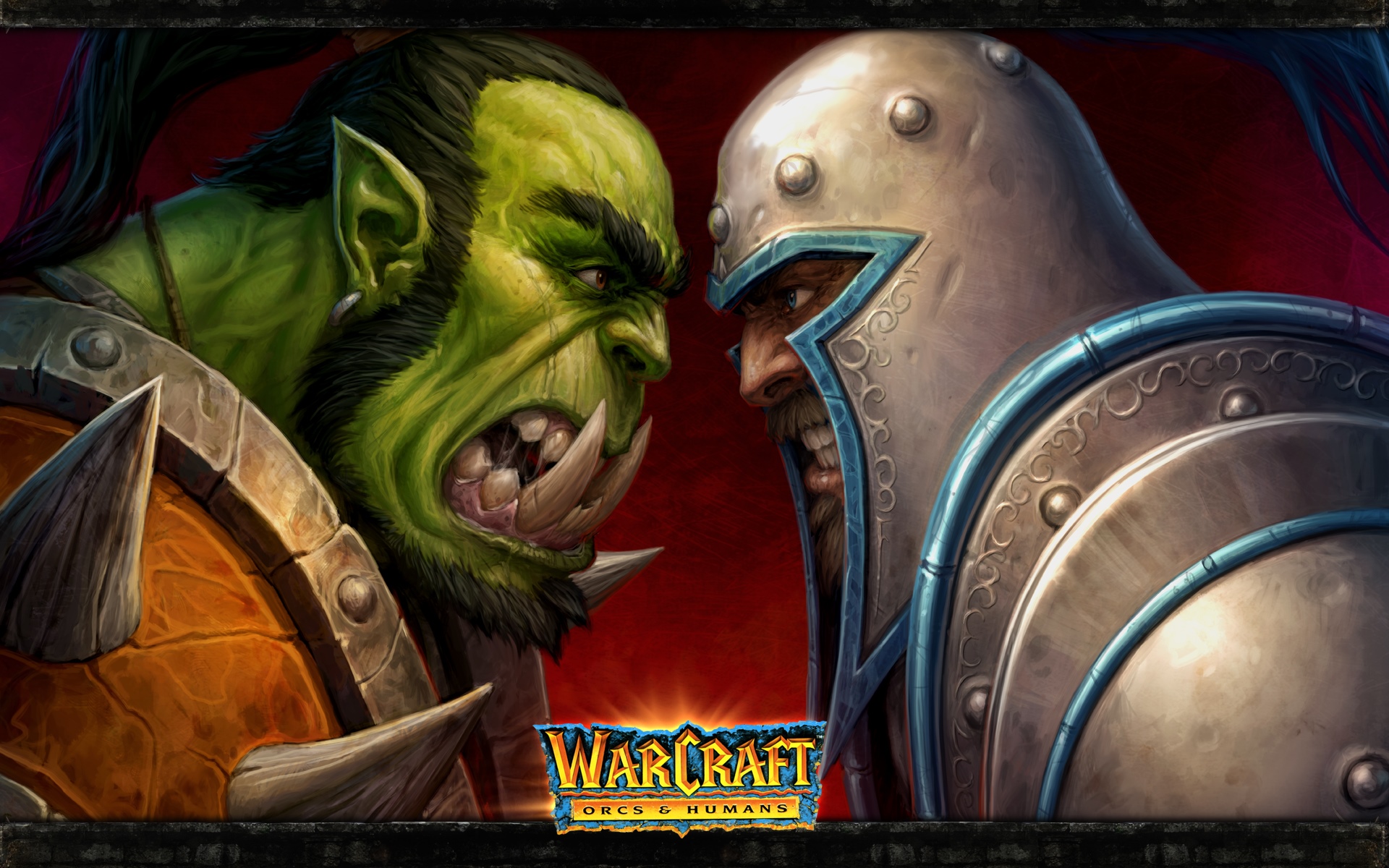 Warcraft Orcs & Humans: Orc vs. Human Knight HD Wallpaper