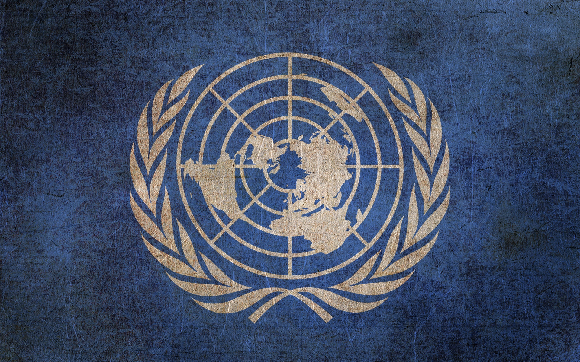 United Nations flag with a grunge texture HD Wallpaper
