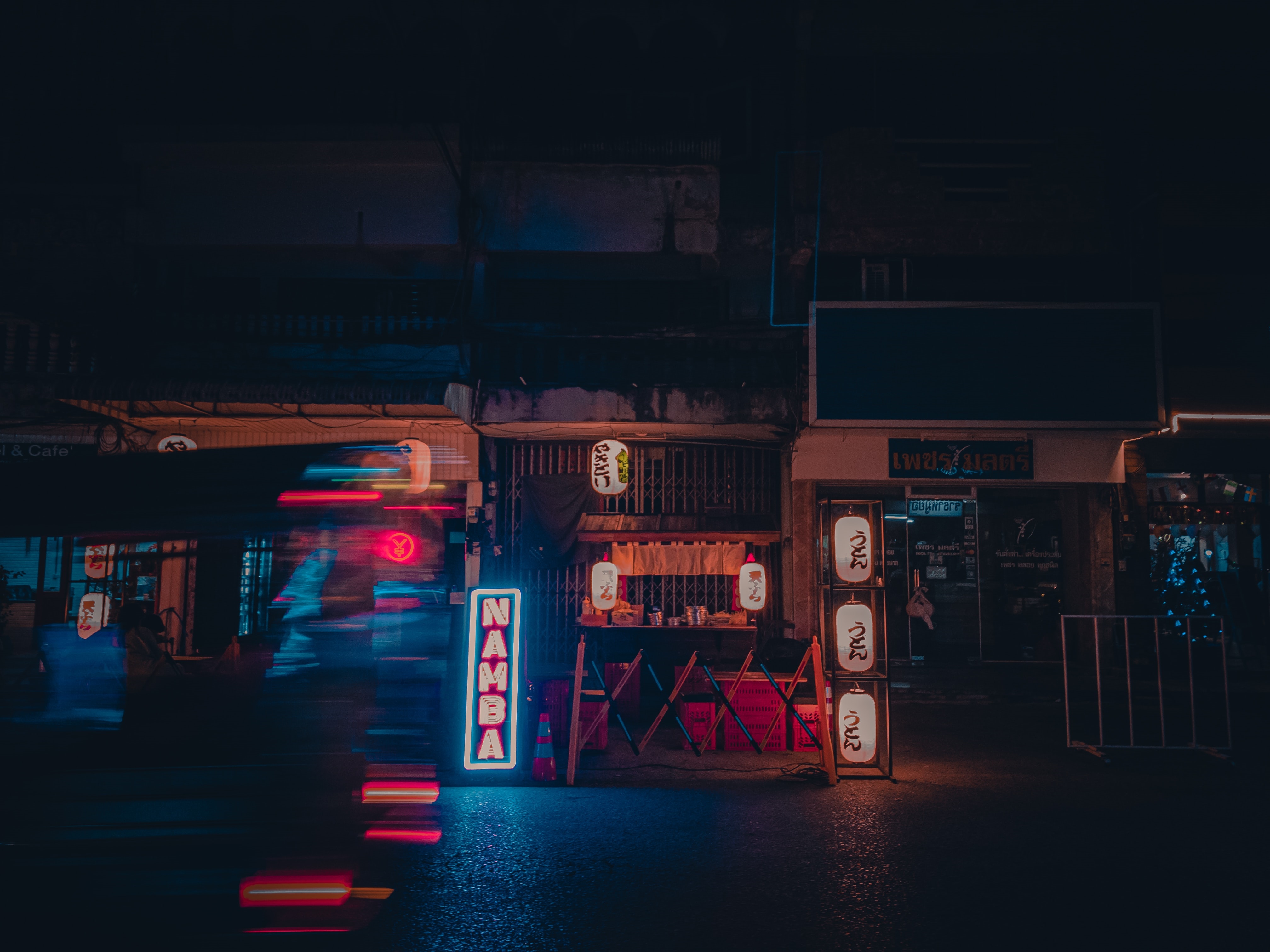 Neon Namba sign in Thailand at night HD Wallpaper
