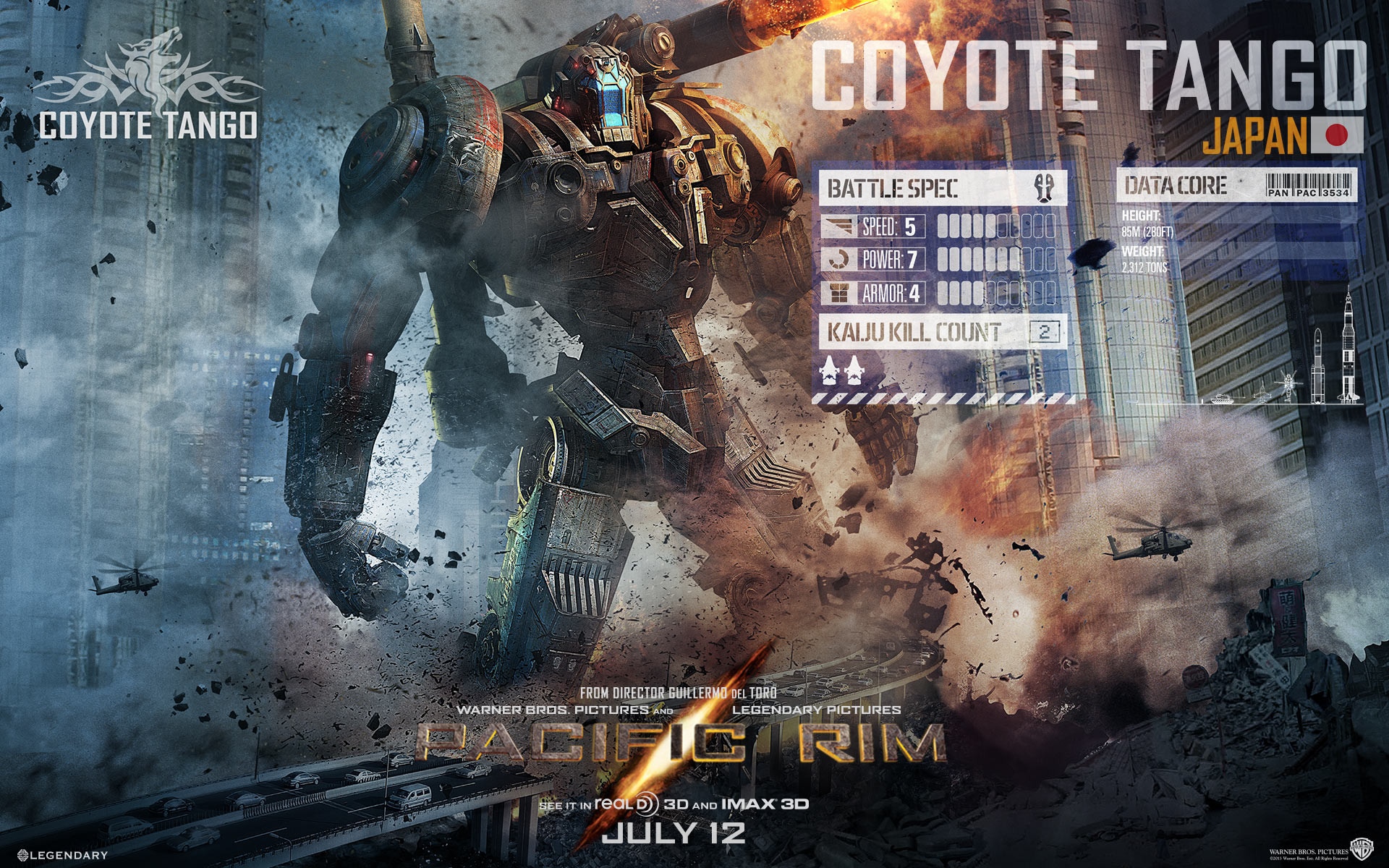 Pacific Rim Coyote Tango Jaeger Movie Poster HD Wallpaper