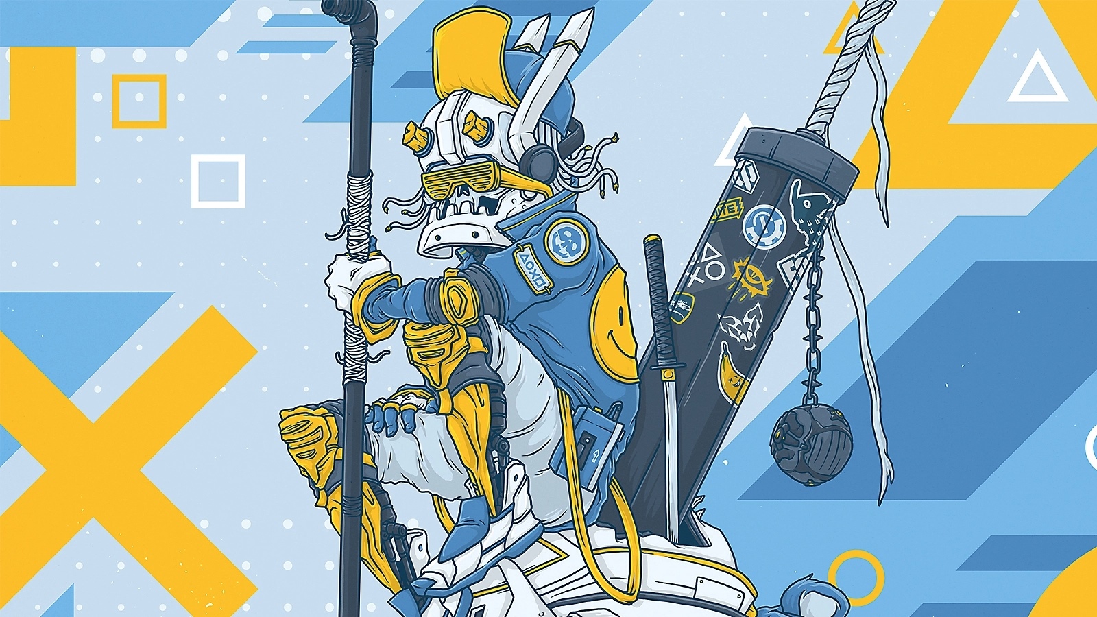 PlayStation Character with Sword and Pipe HD Wallpaper