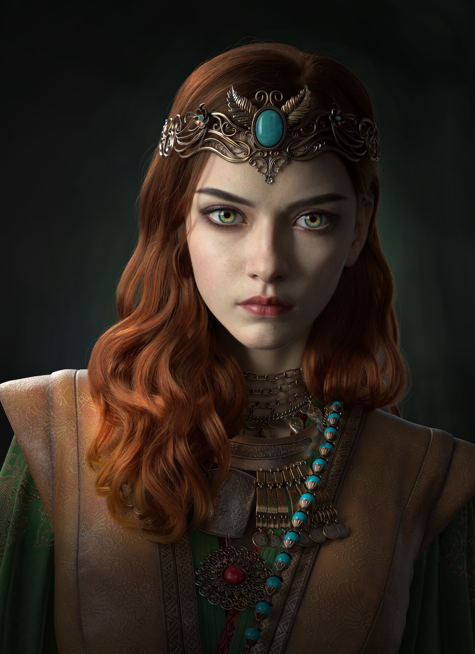 Fantasy art of a woman with a tiara HD Phone Wallpaper