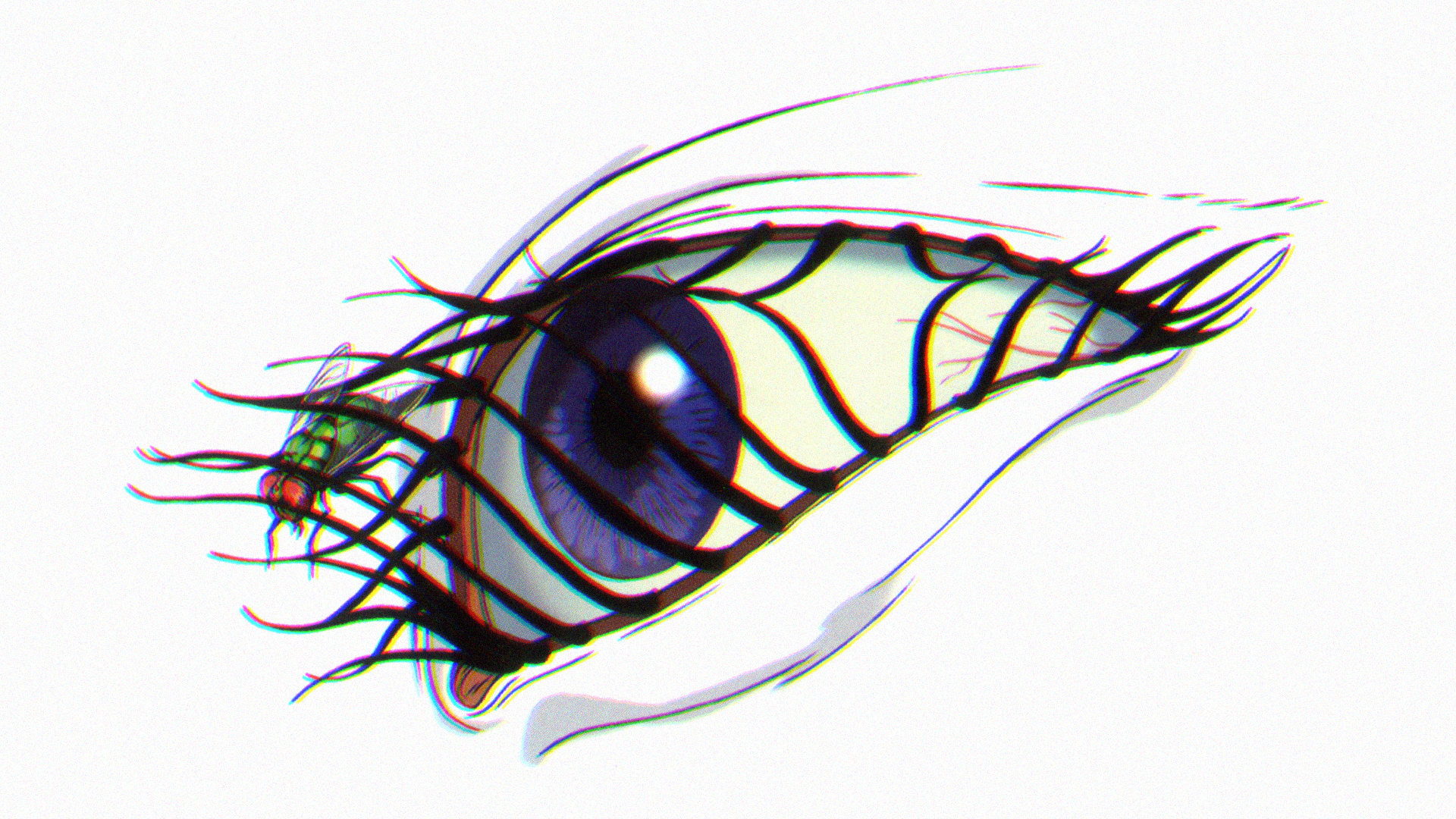 Aeon Flux eye with a fly HD Wallpaper