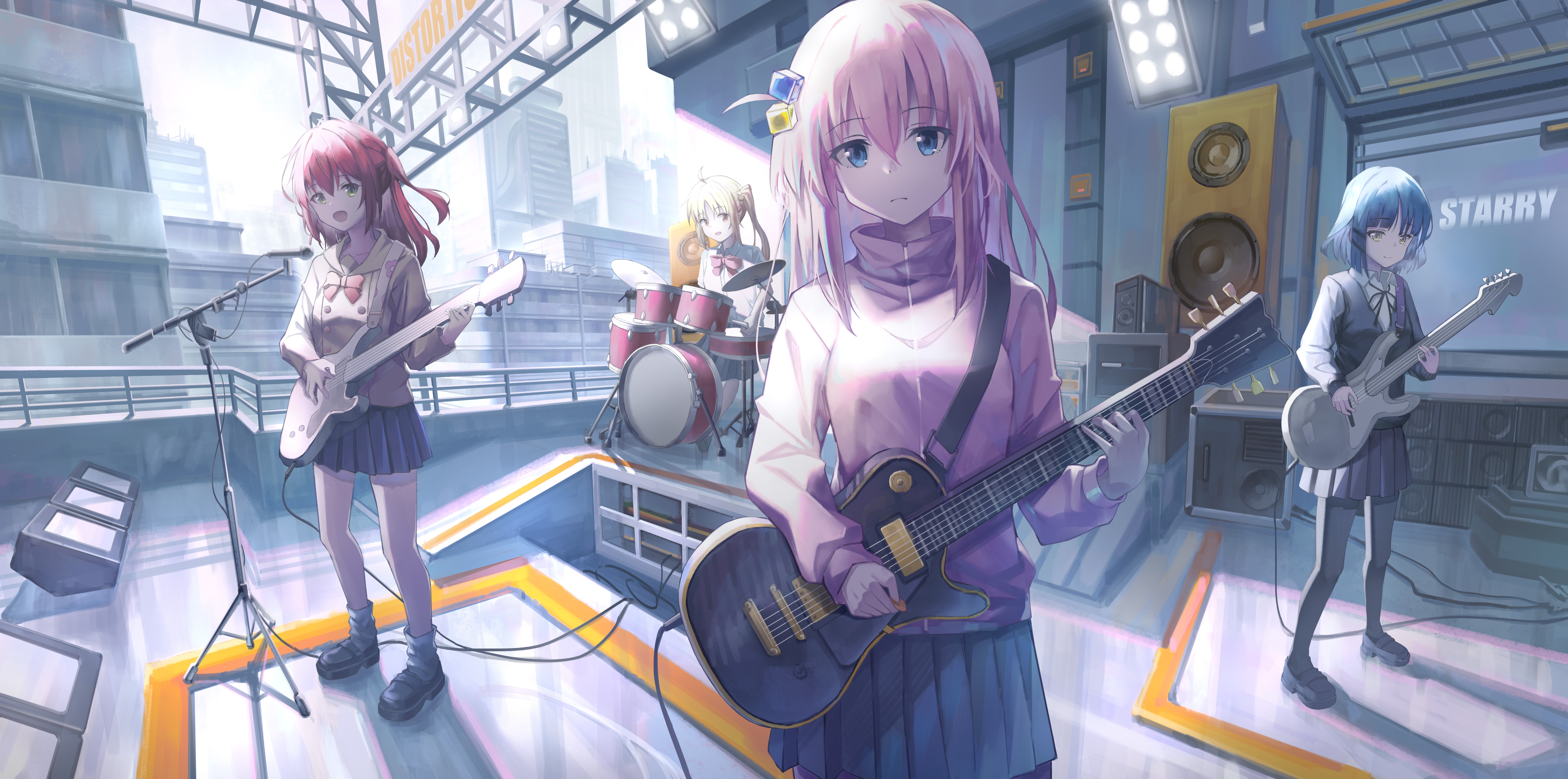 4K BOCCHI THE ROCK! Kessoku Band playing music HD Wallpaper