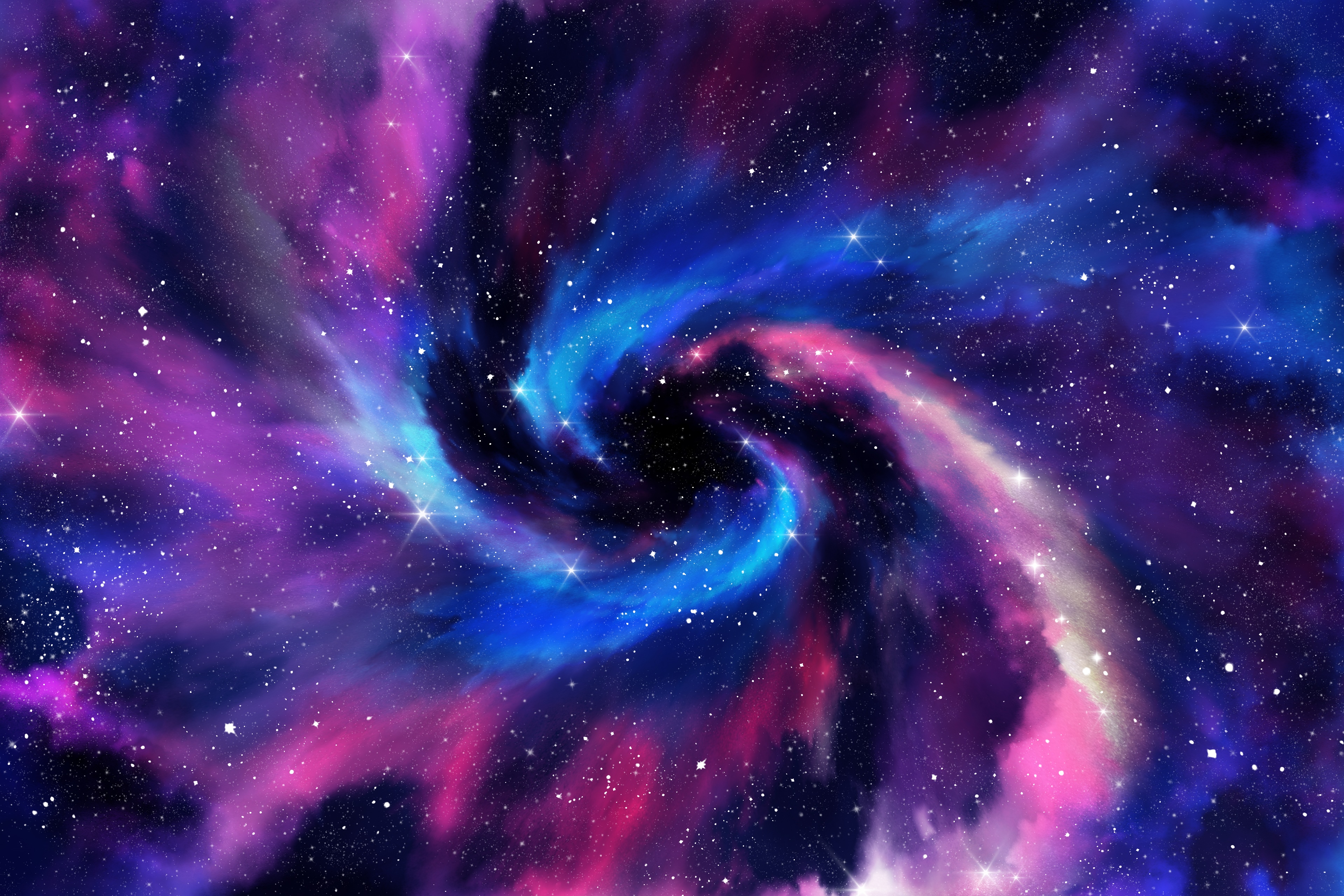 4K Spiral Galaxy Nebula with Stars HD Wallpaper