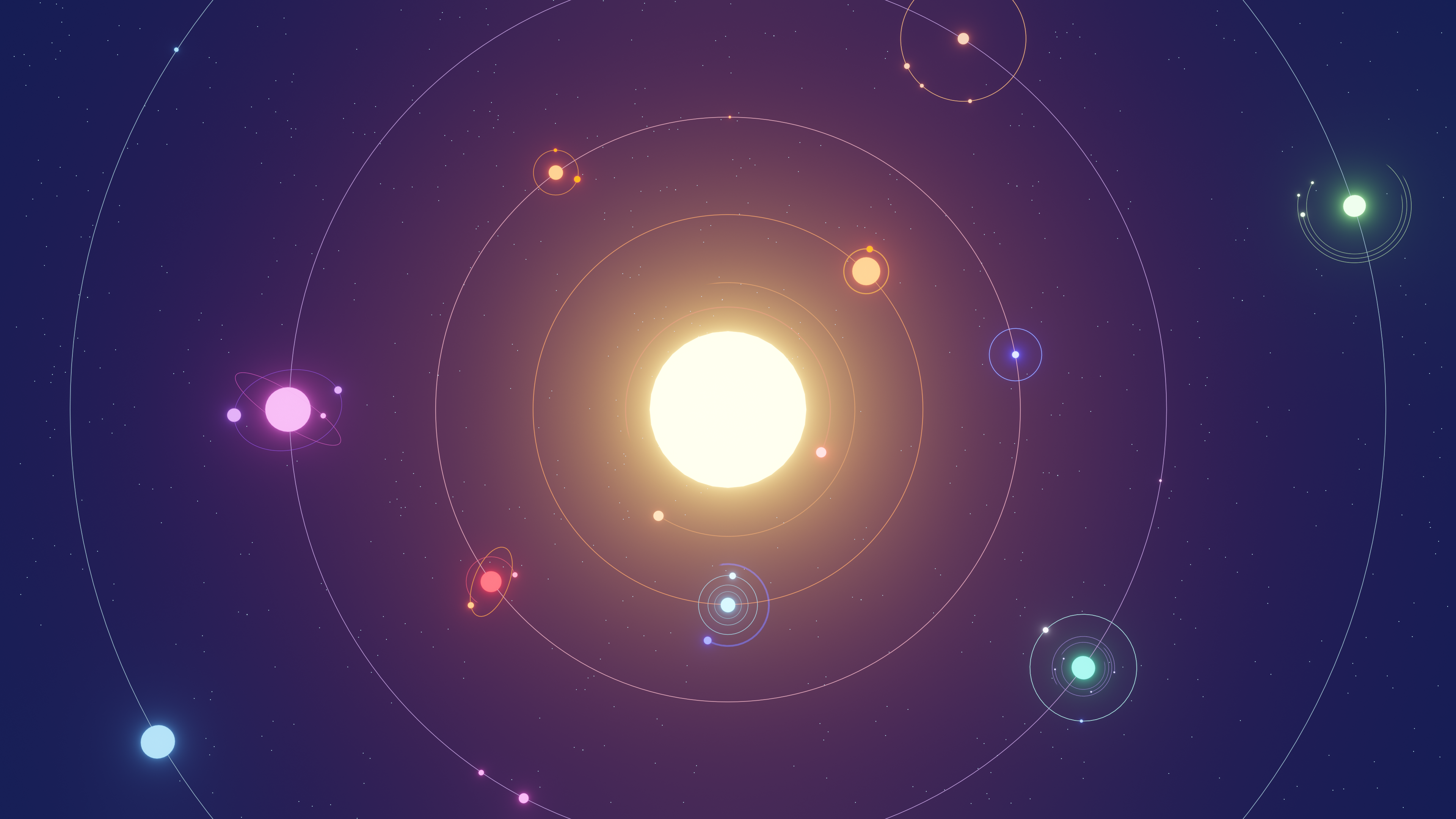 4K Solar System with Planets and Orbits HD Wallpaper