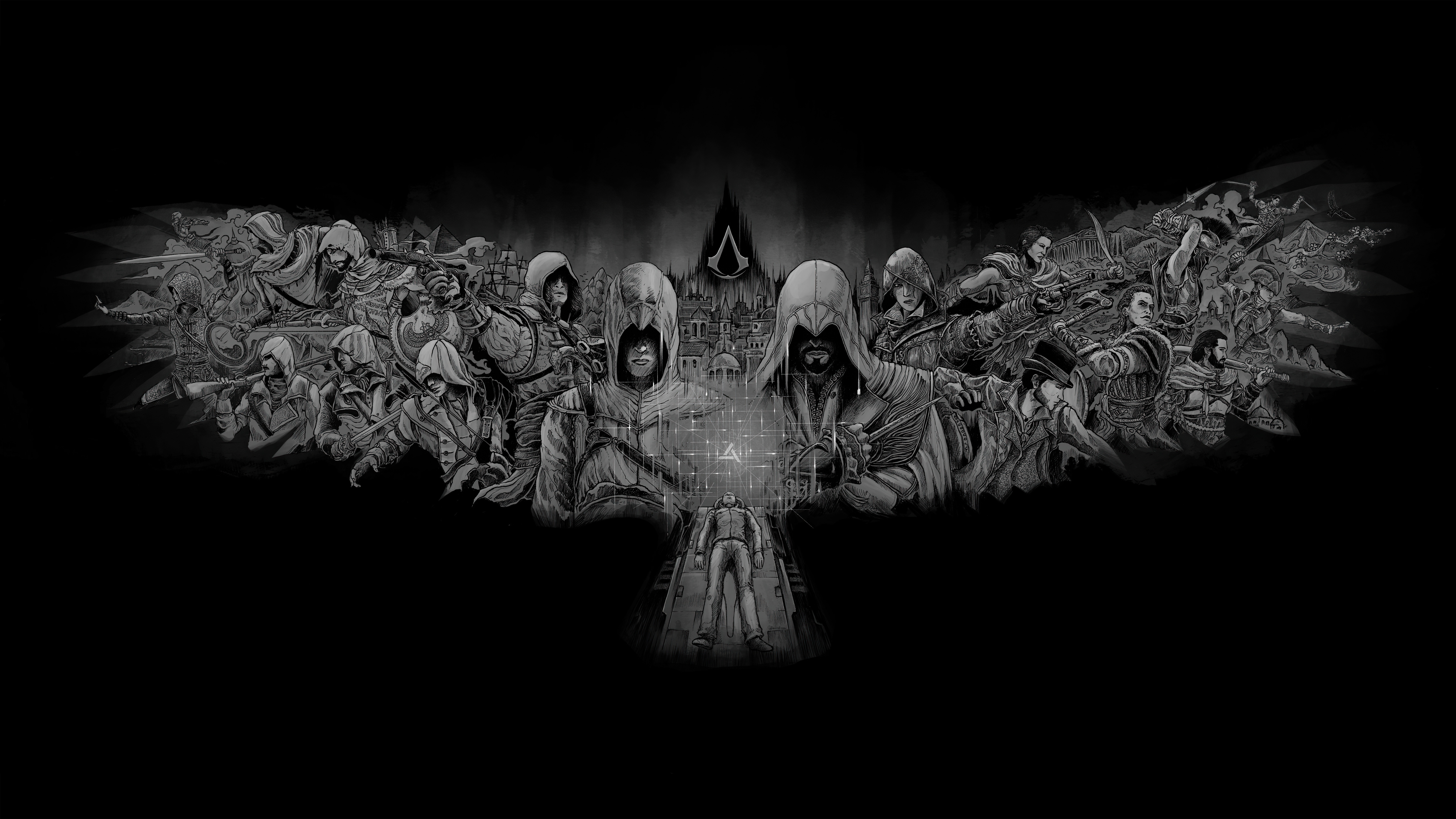 4K Assassins Creed Collage HD Wallpaper